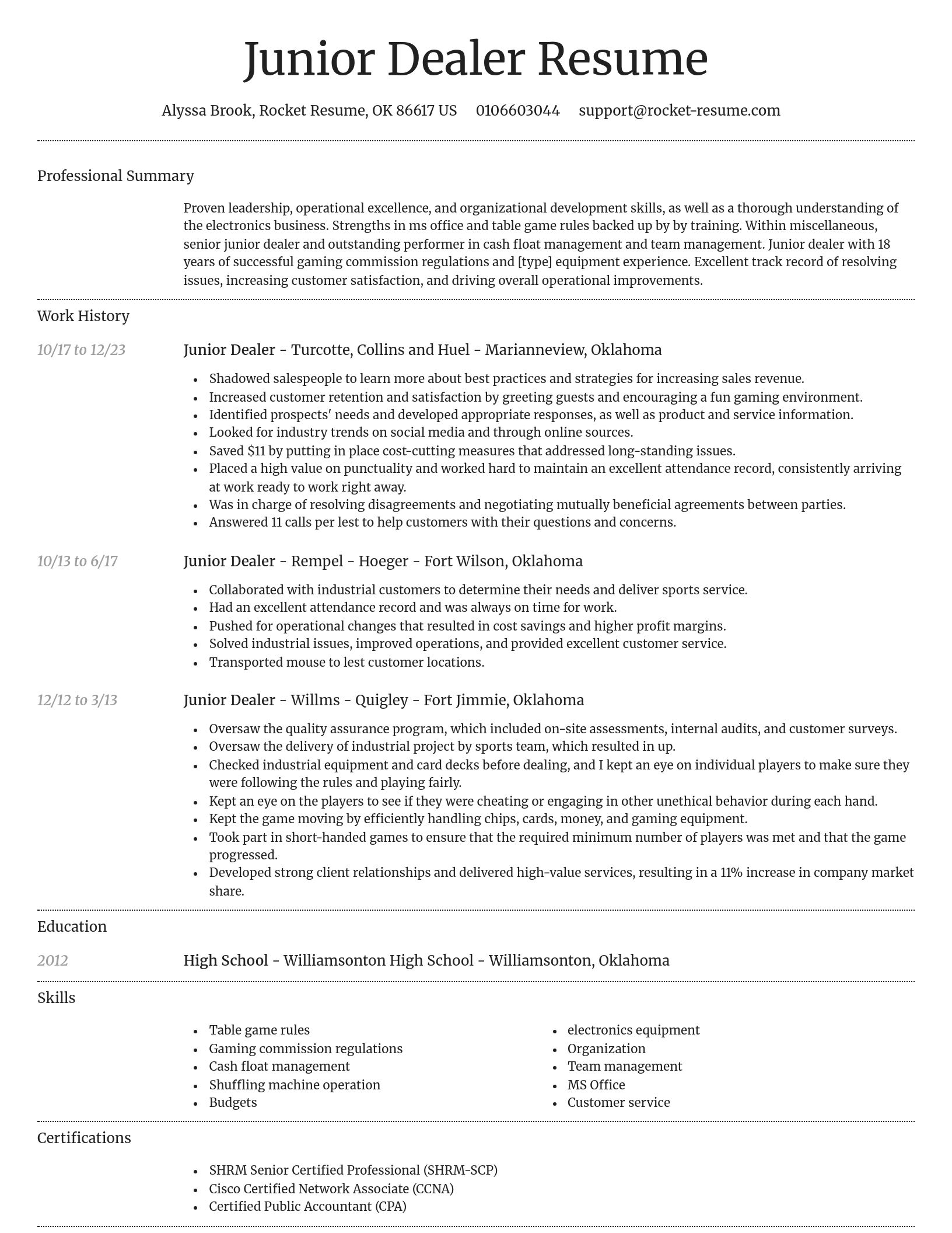 Dignified resume template