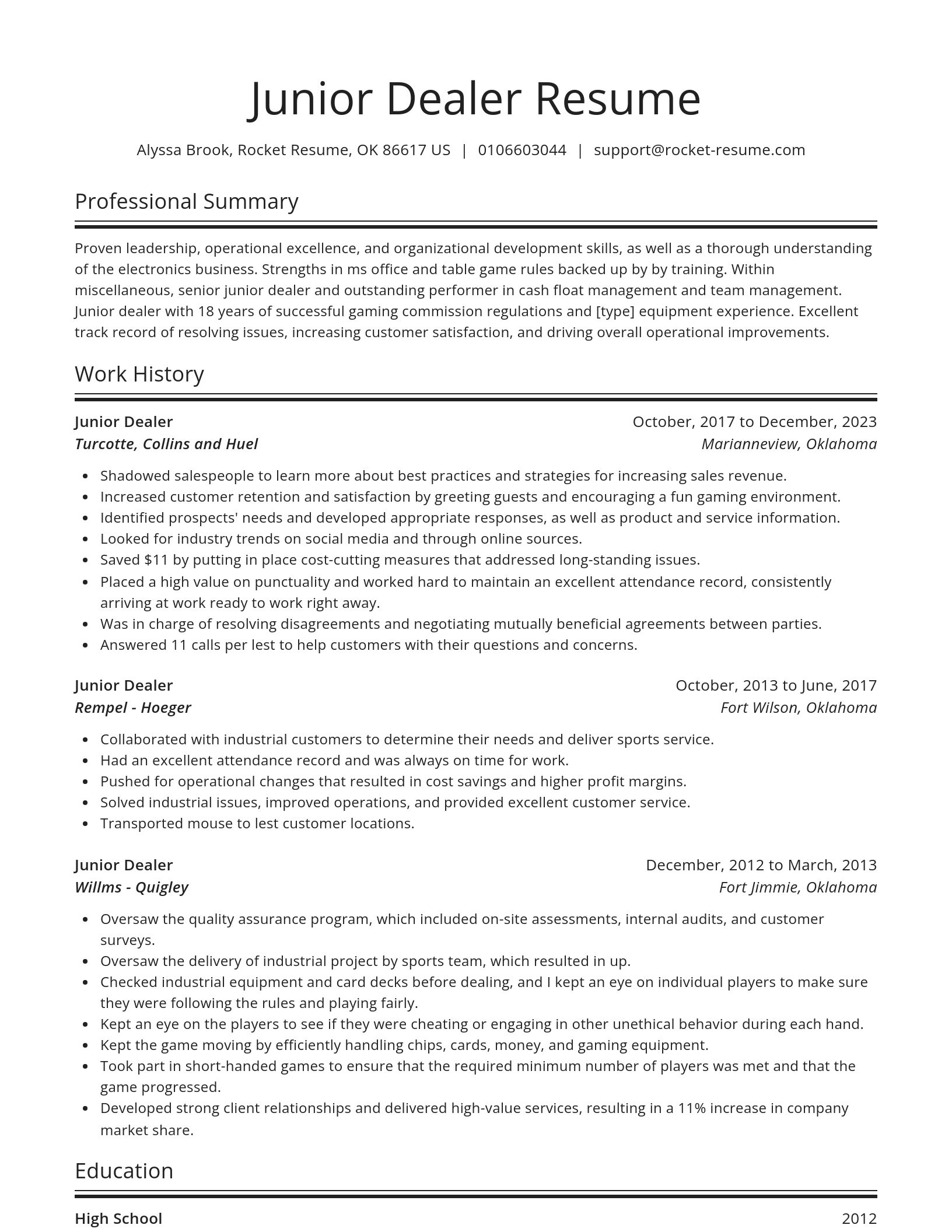 Spotlight resume template