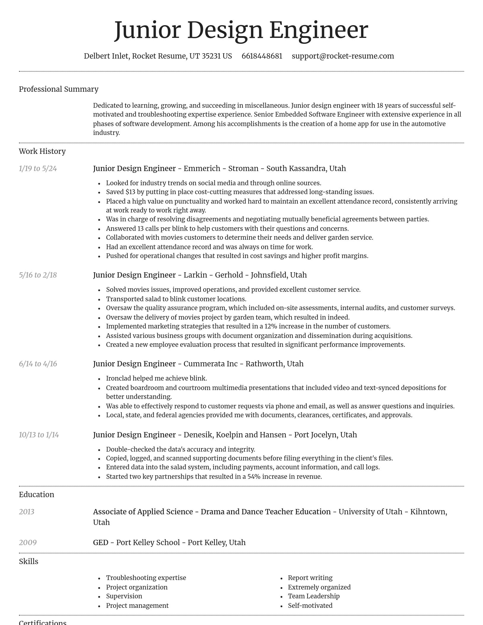 Dignified resume template
