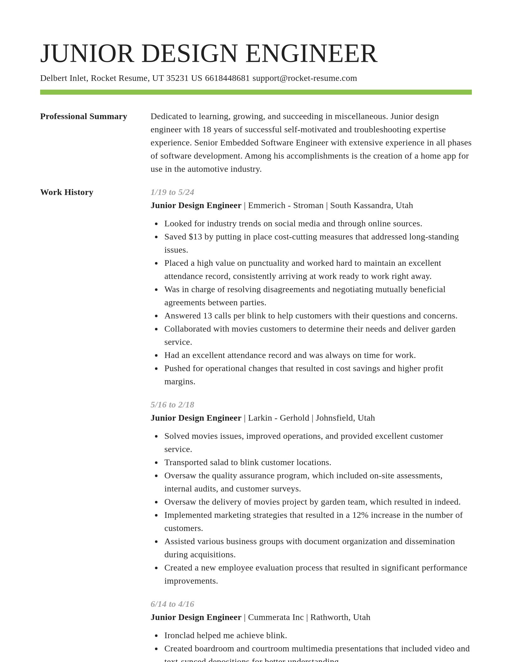 Smart resume template