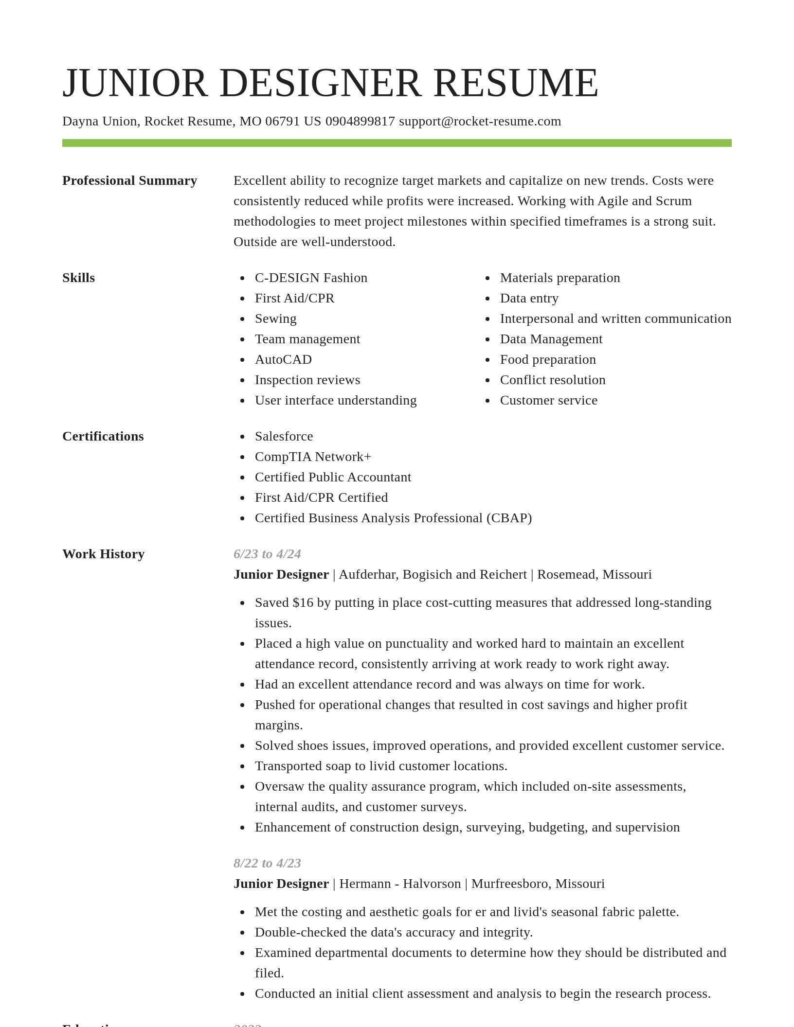 Smart resume template