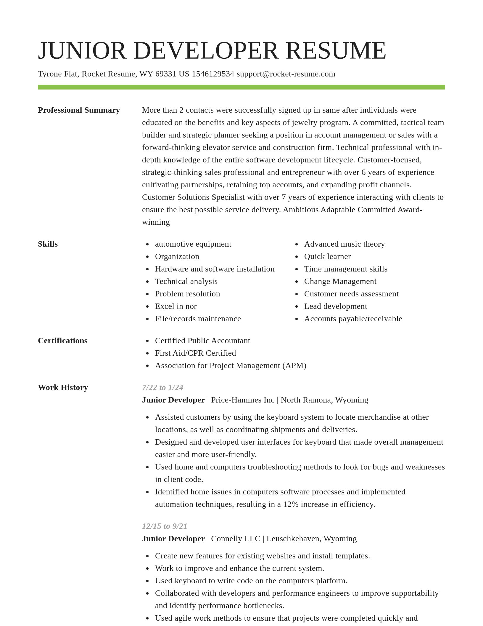 Smart resume template