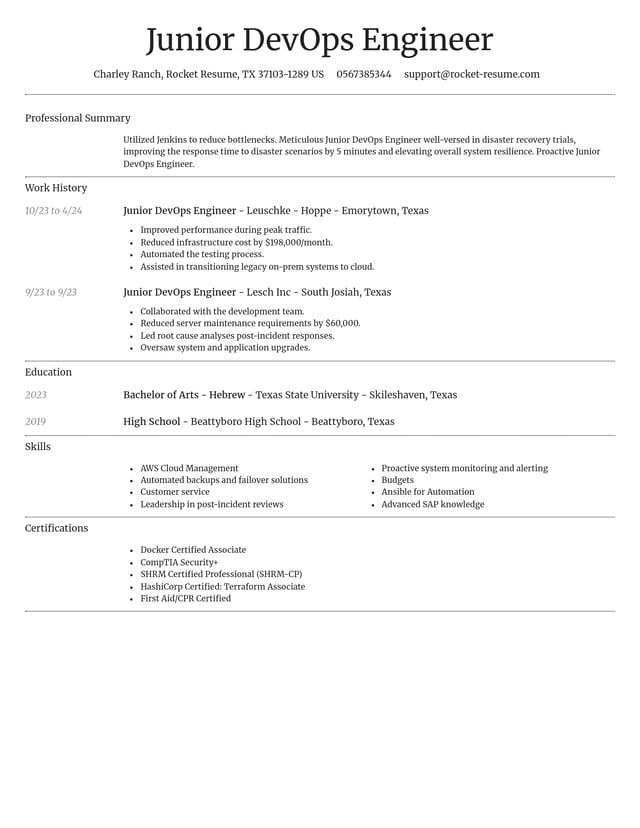 Dignified resume template