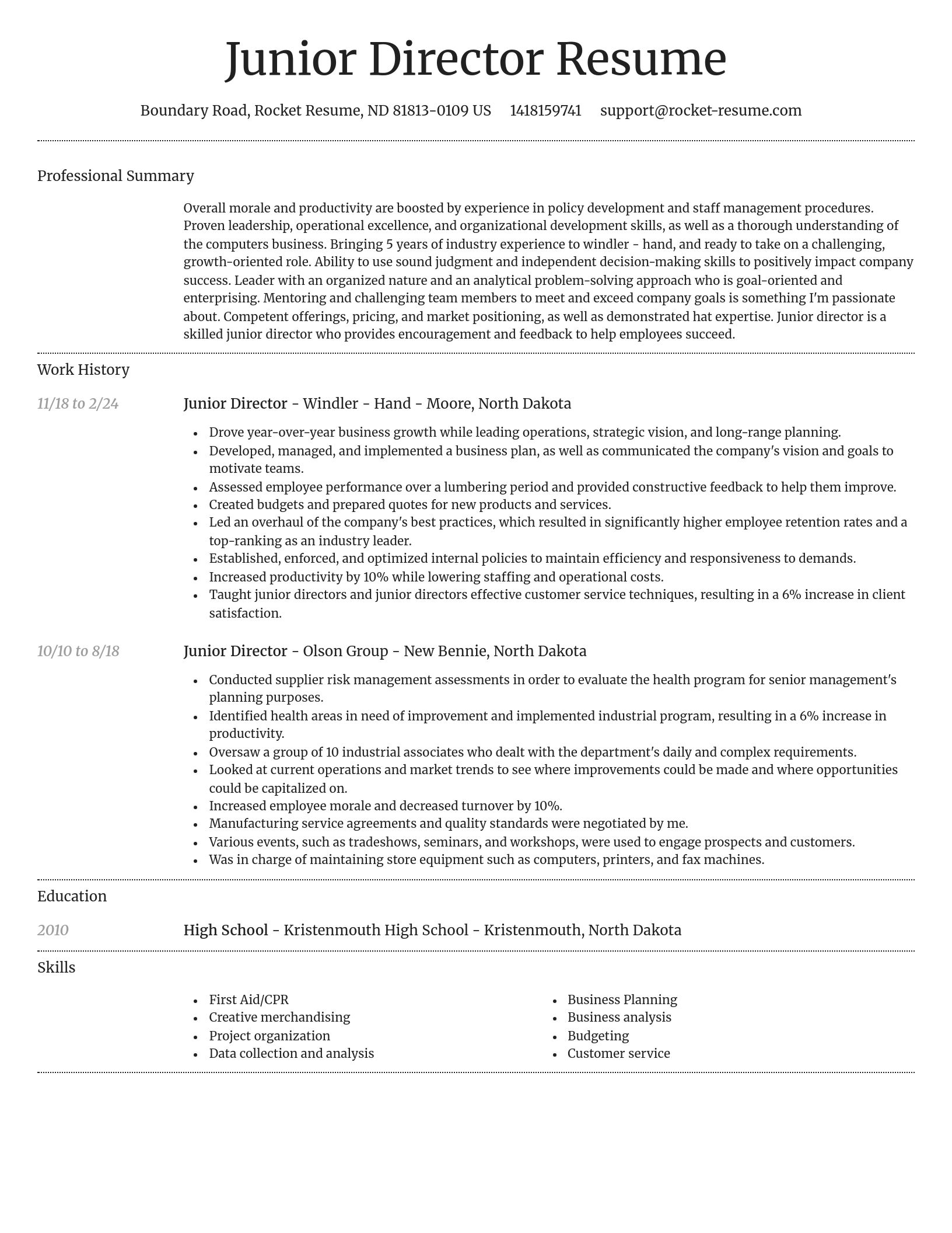 Dignified resume template