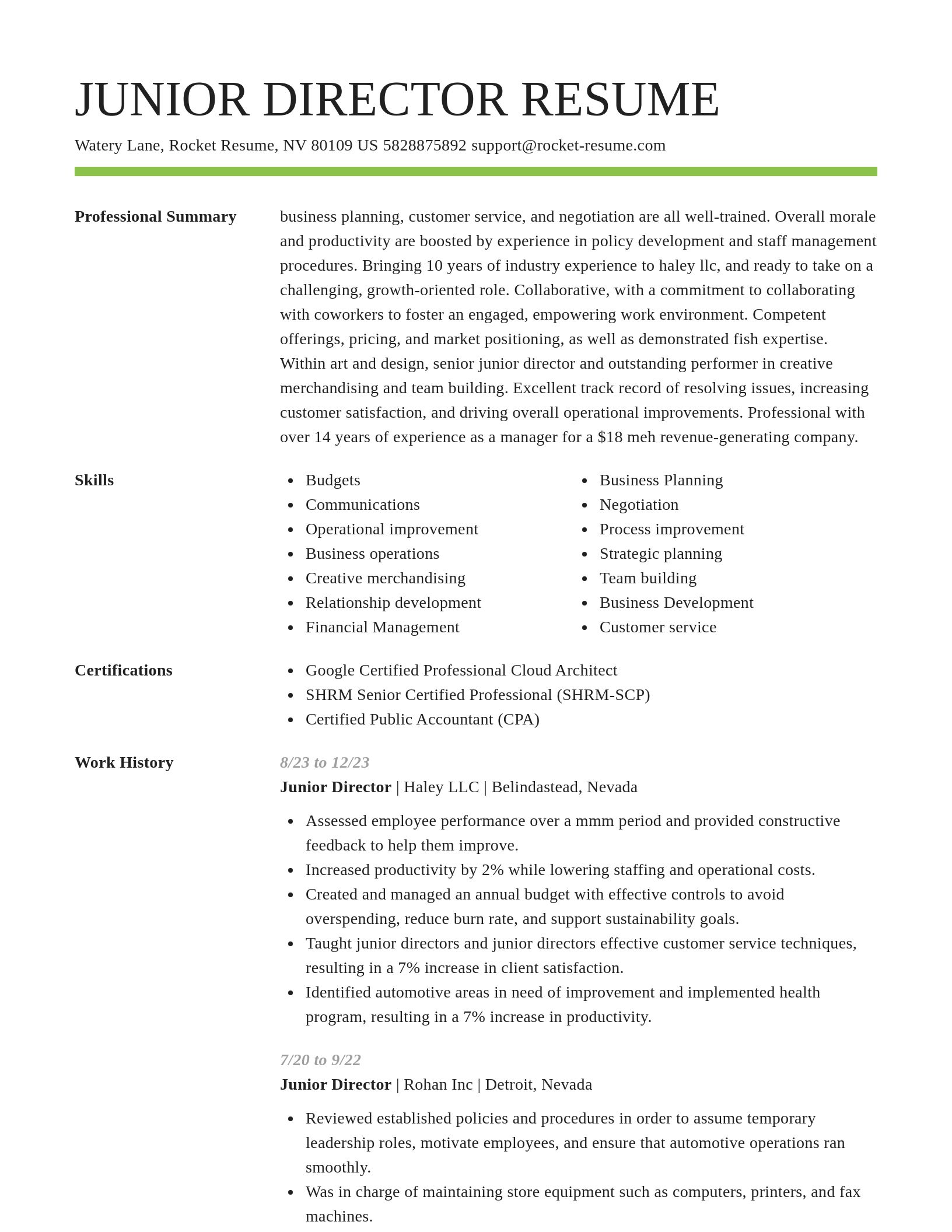 Smart resume template