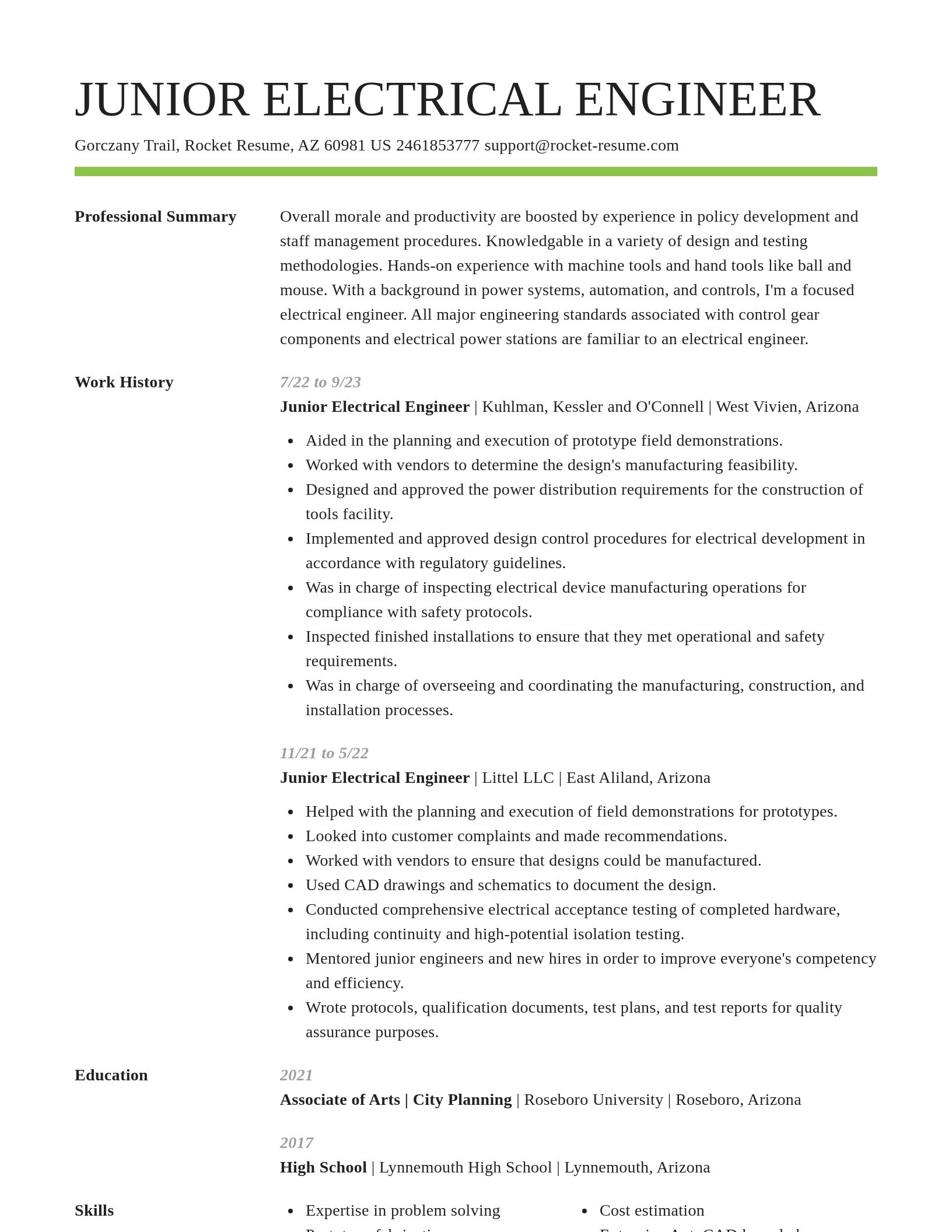 Smart resume template