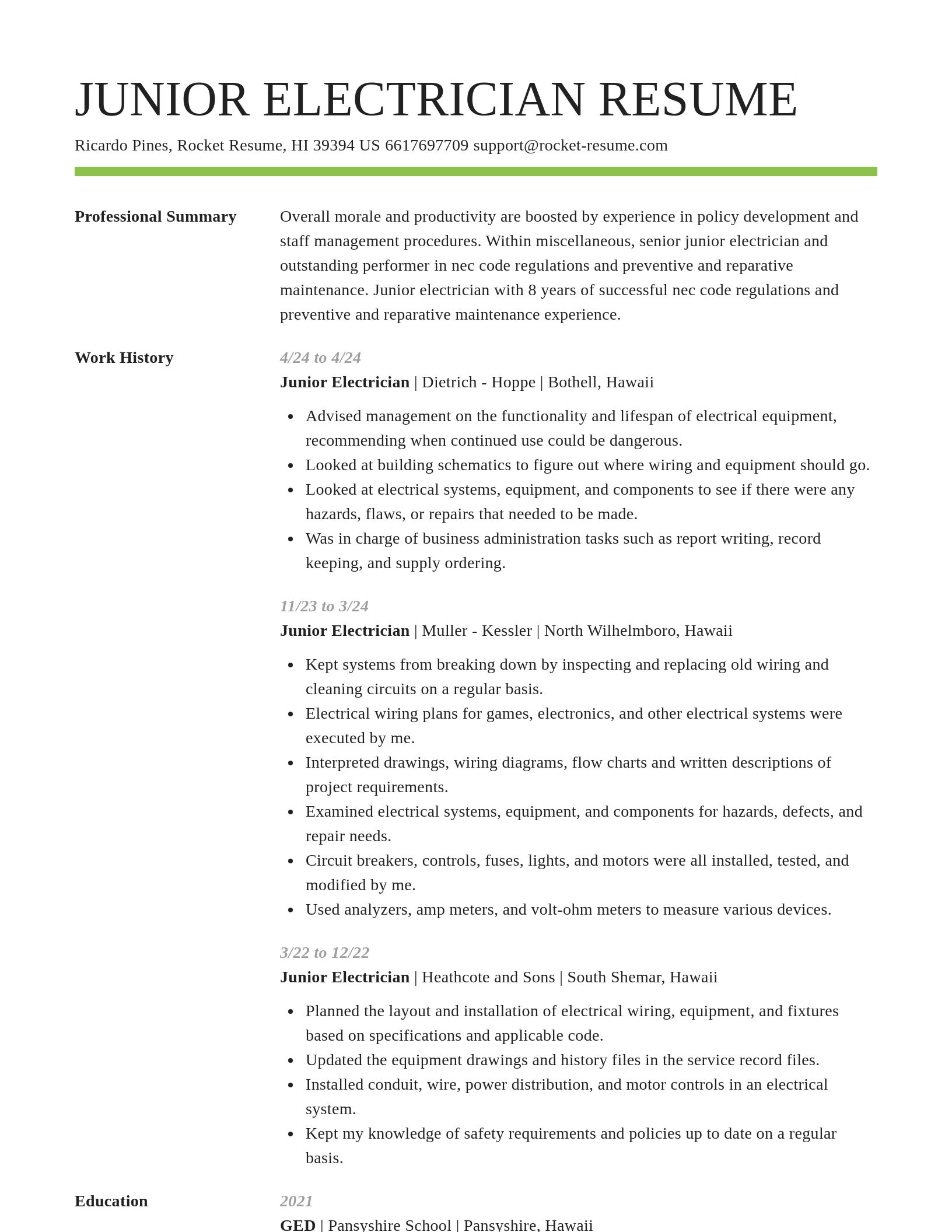 Smart resume template
