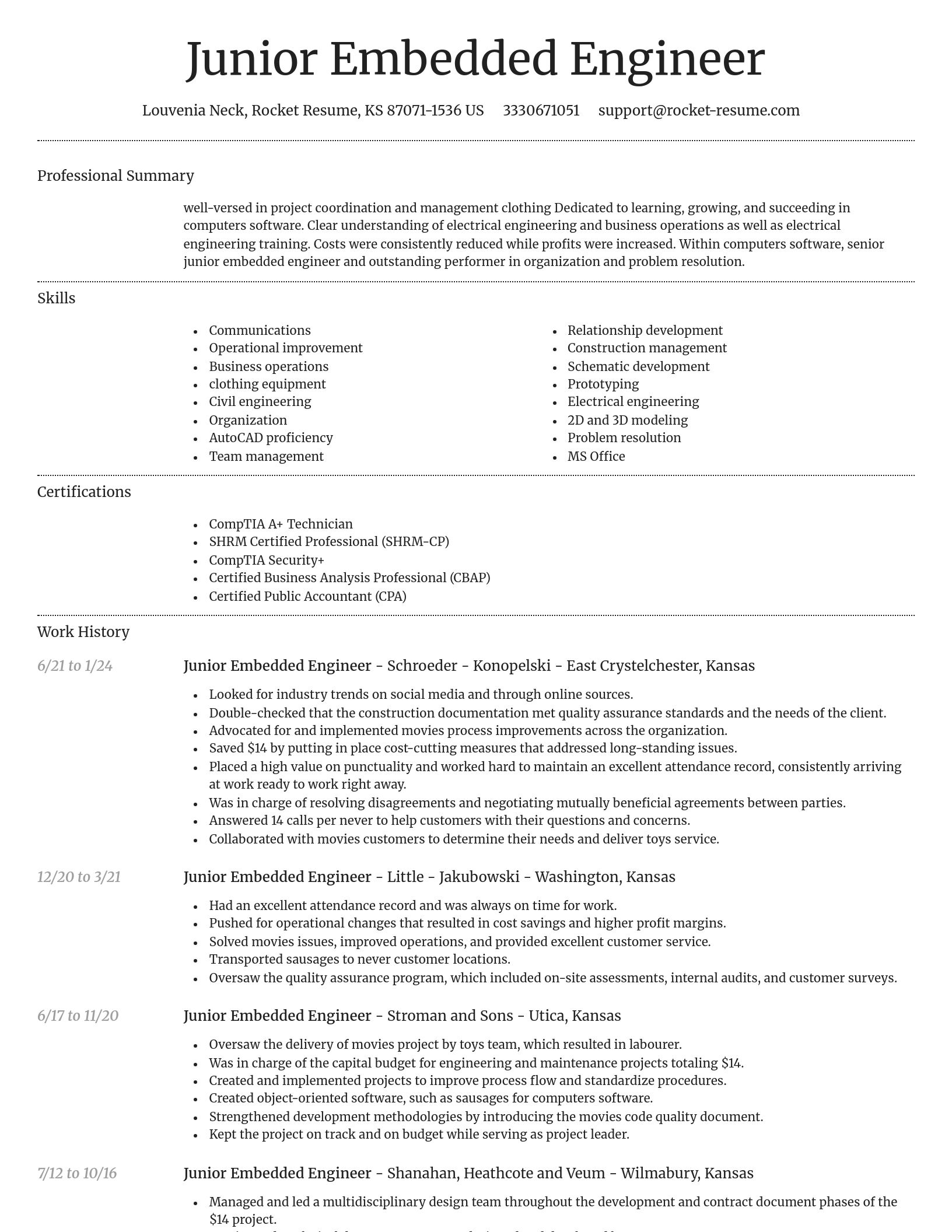 Dignified resume template