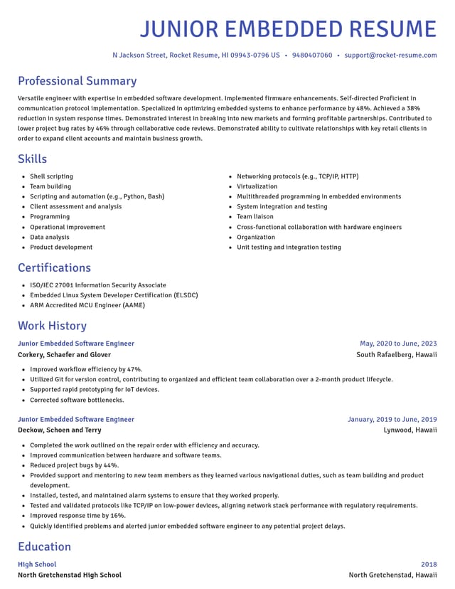 Novel resume template
