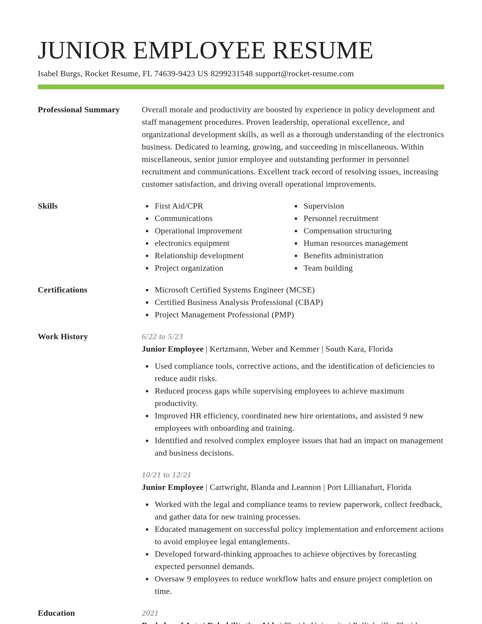 Smart resume template