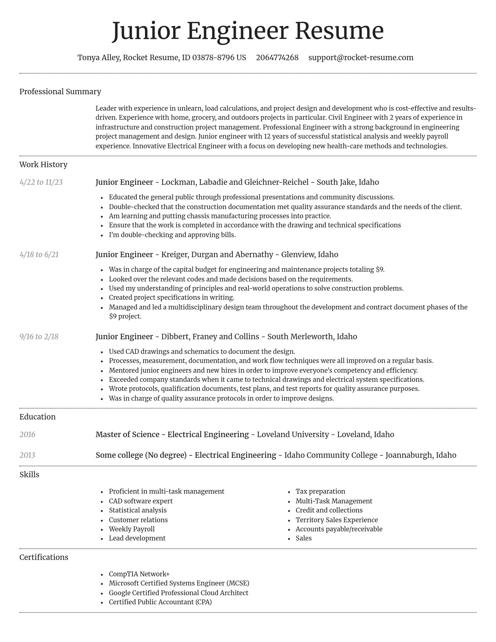 Dignified resume template
