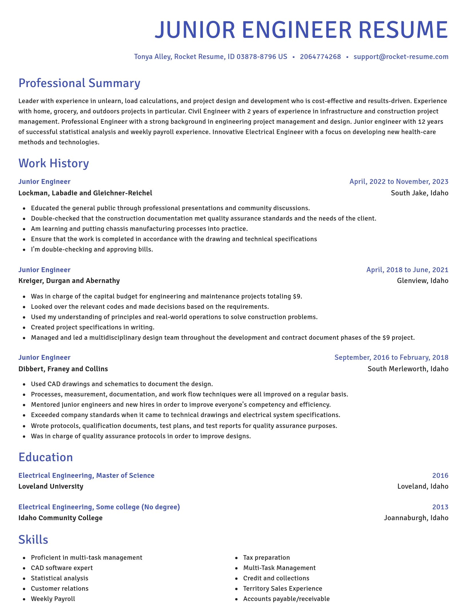 Novel resume template