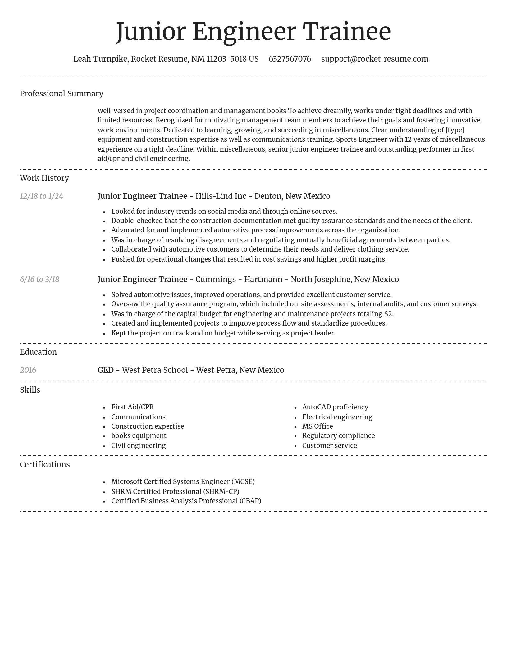 Dignified resume template