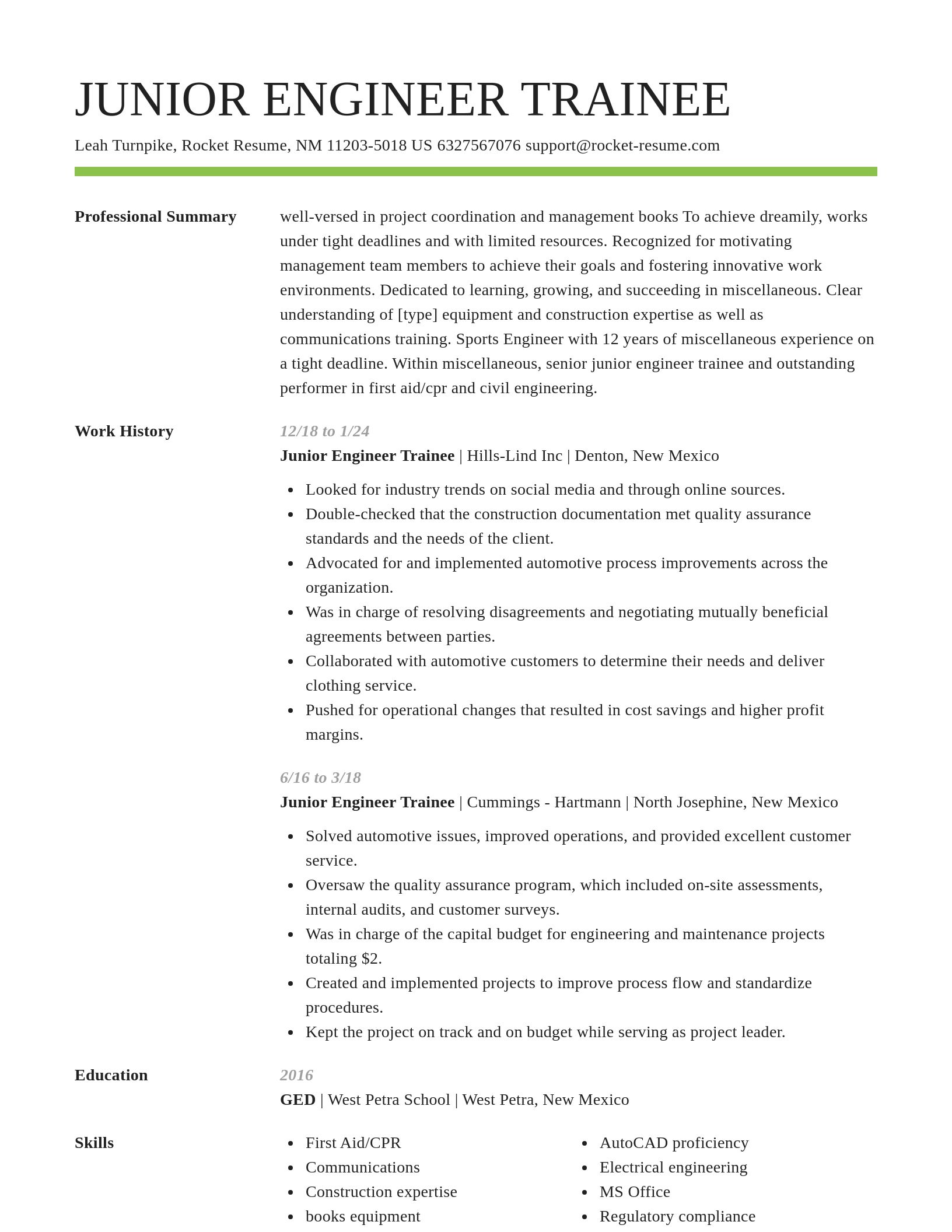 Smart resume template