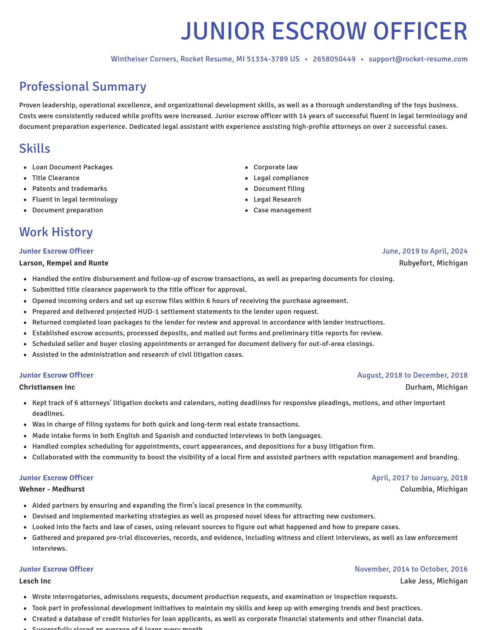Novel resume template