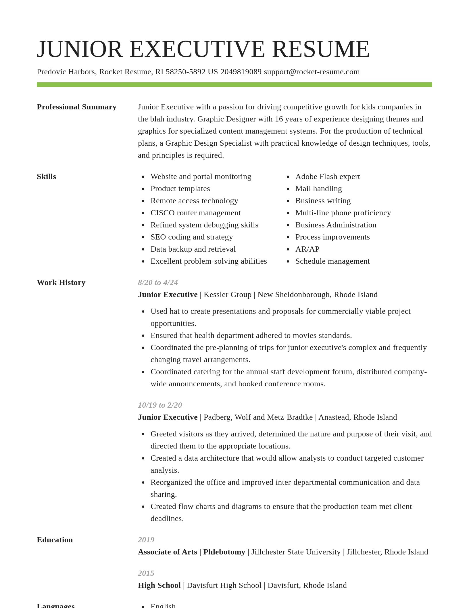 Smart resume template