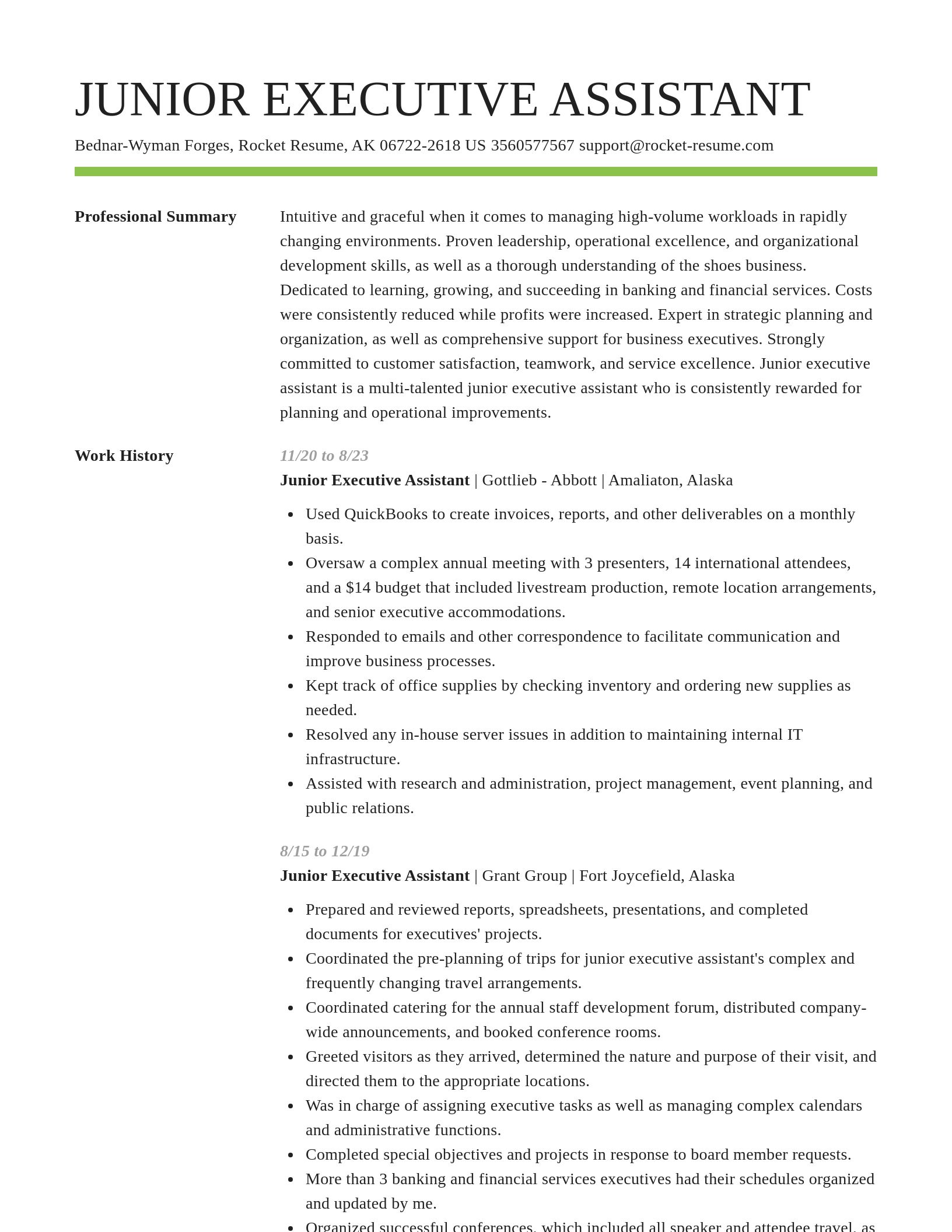 Smart resume template
