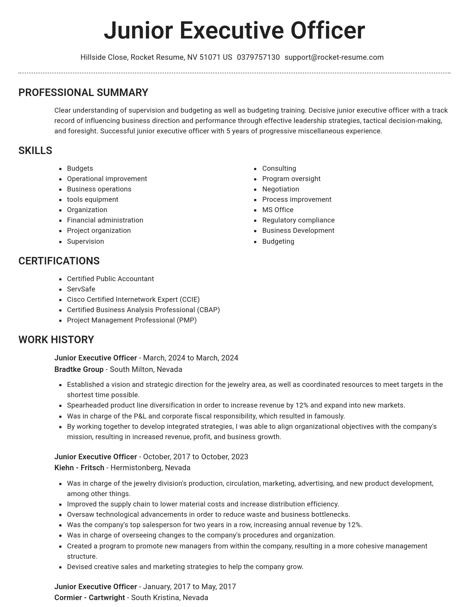 Brilliant resume template