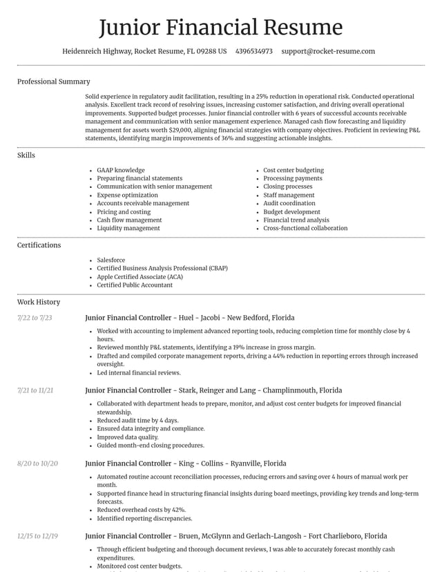 Dignified resume template