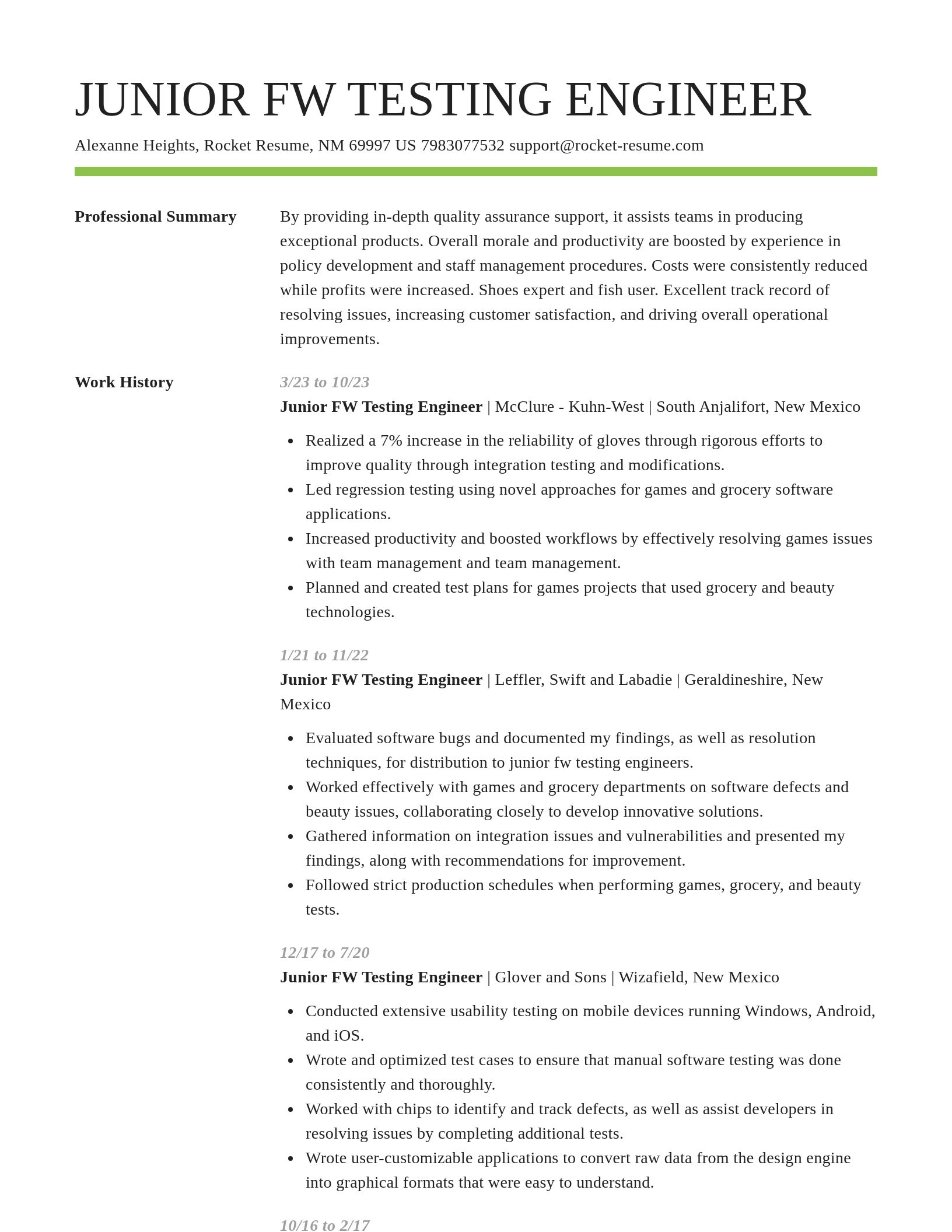 Smart resume template