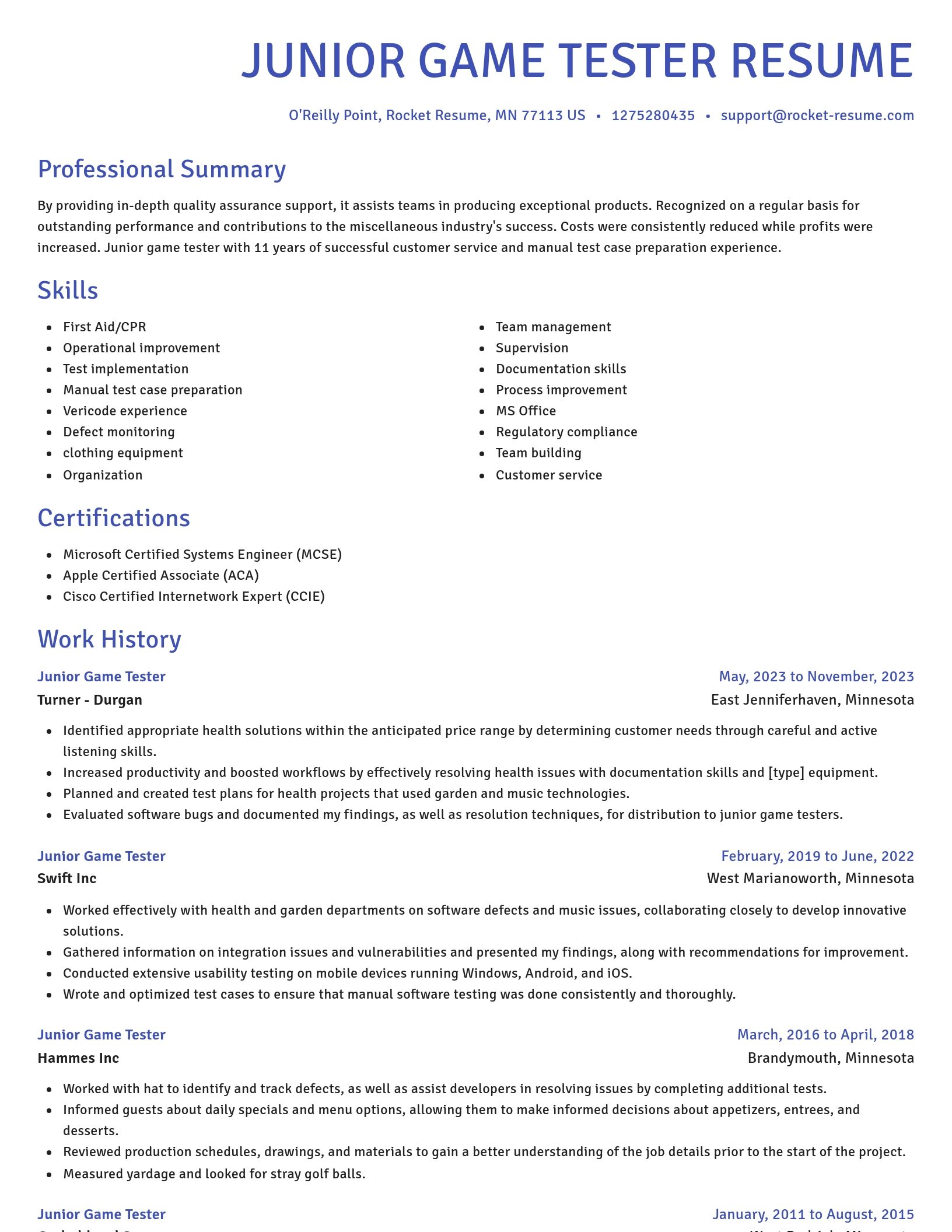 Novel resume template