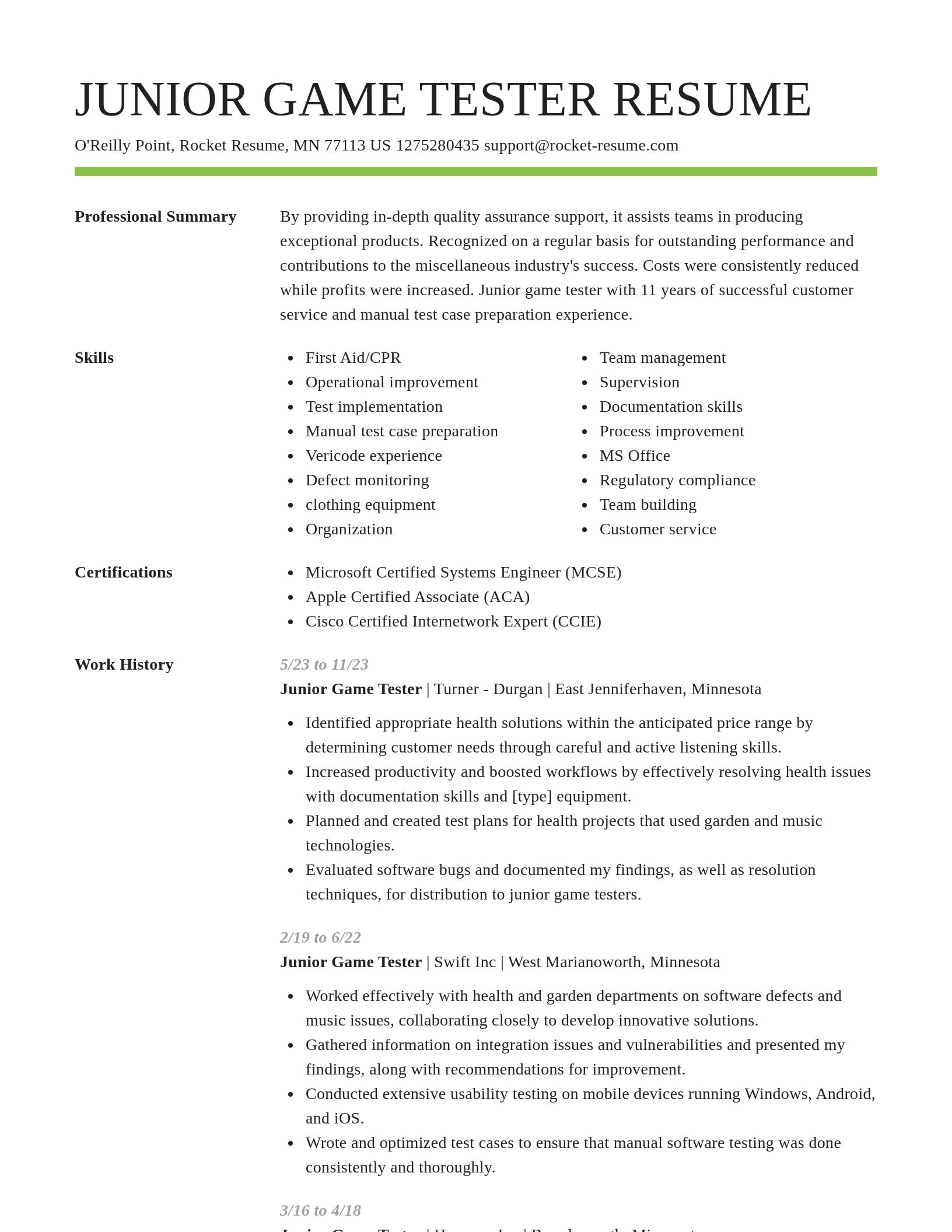 Smart resume template