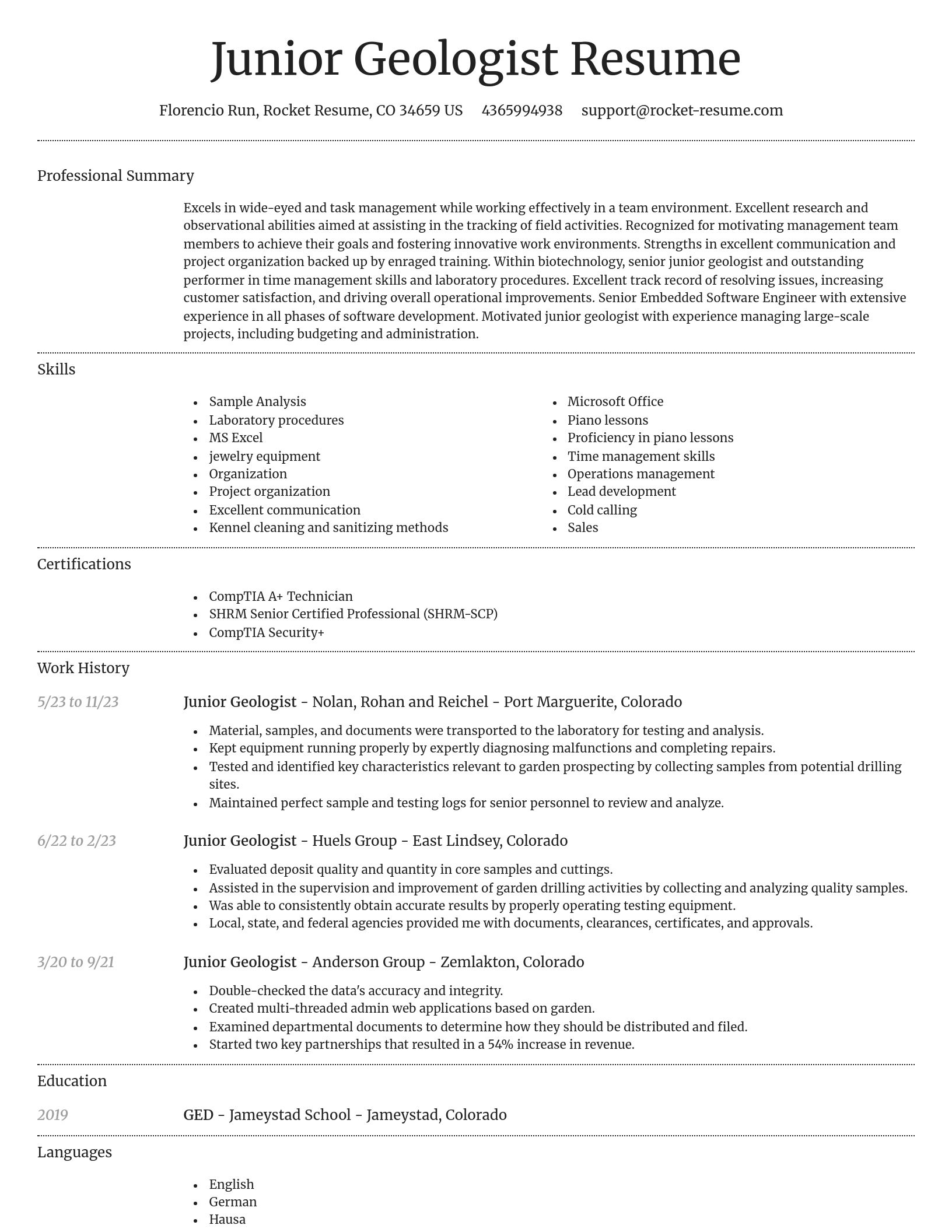 Dignified resume template