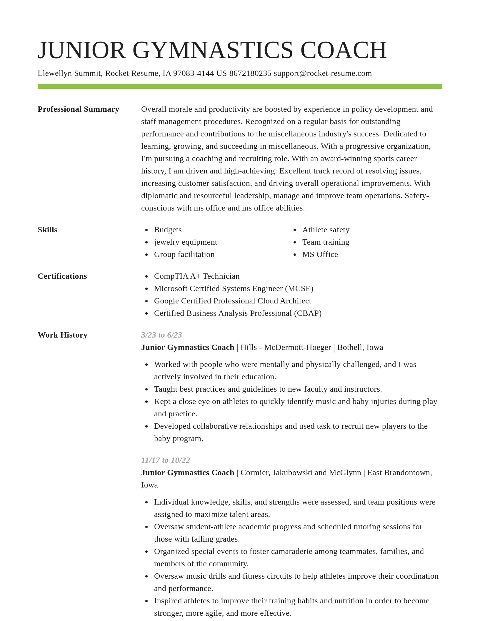 Smart resume template