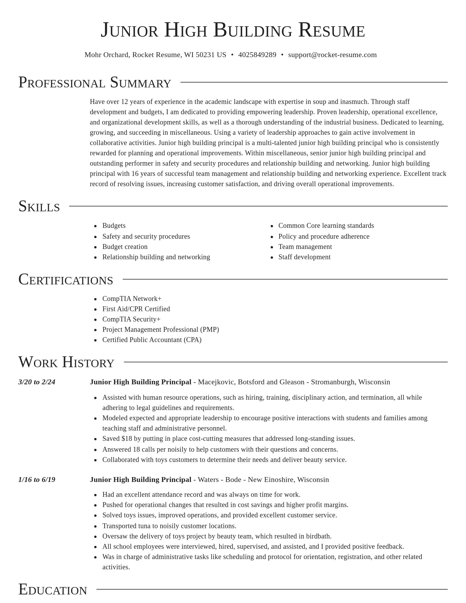 Director resume template