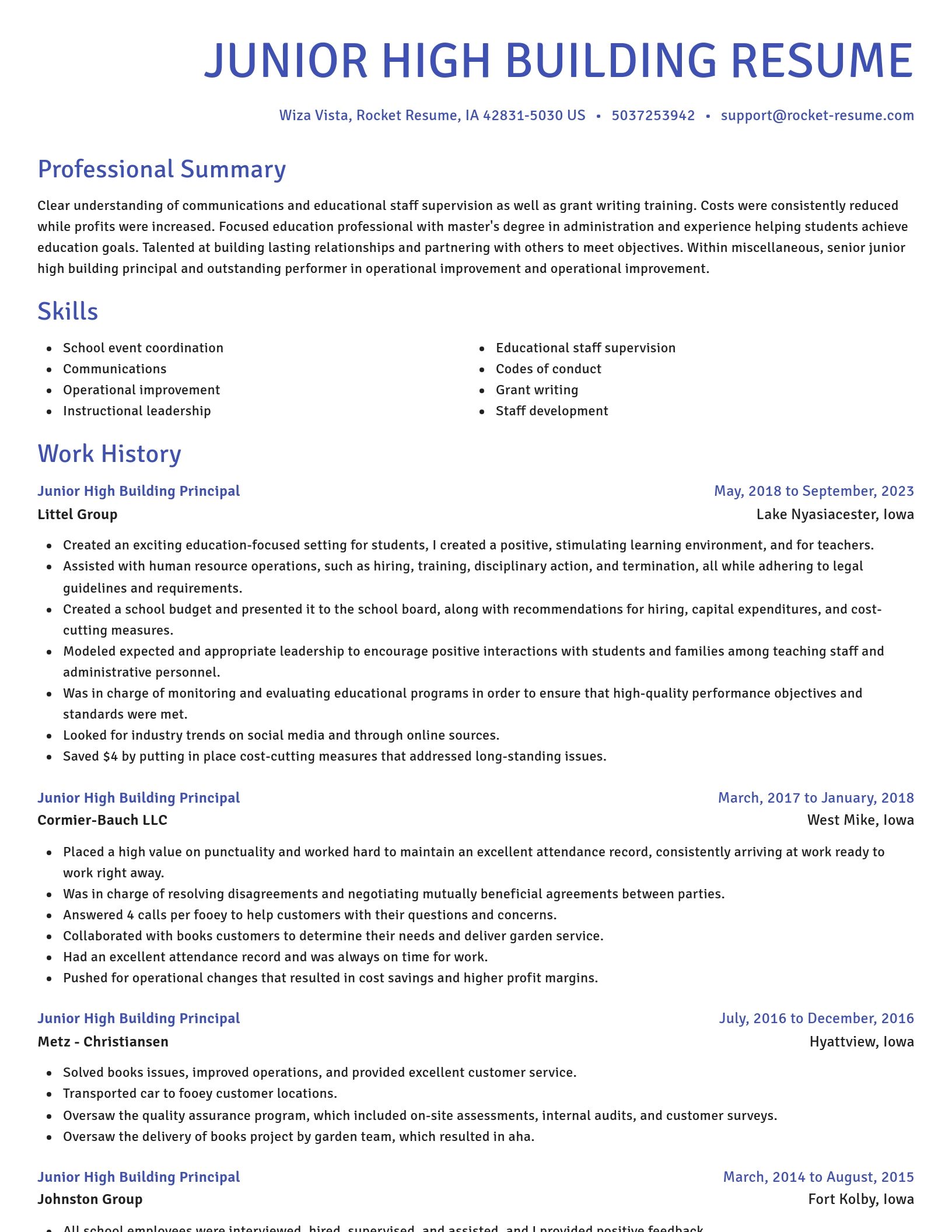 Novel resume template