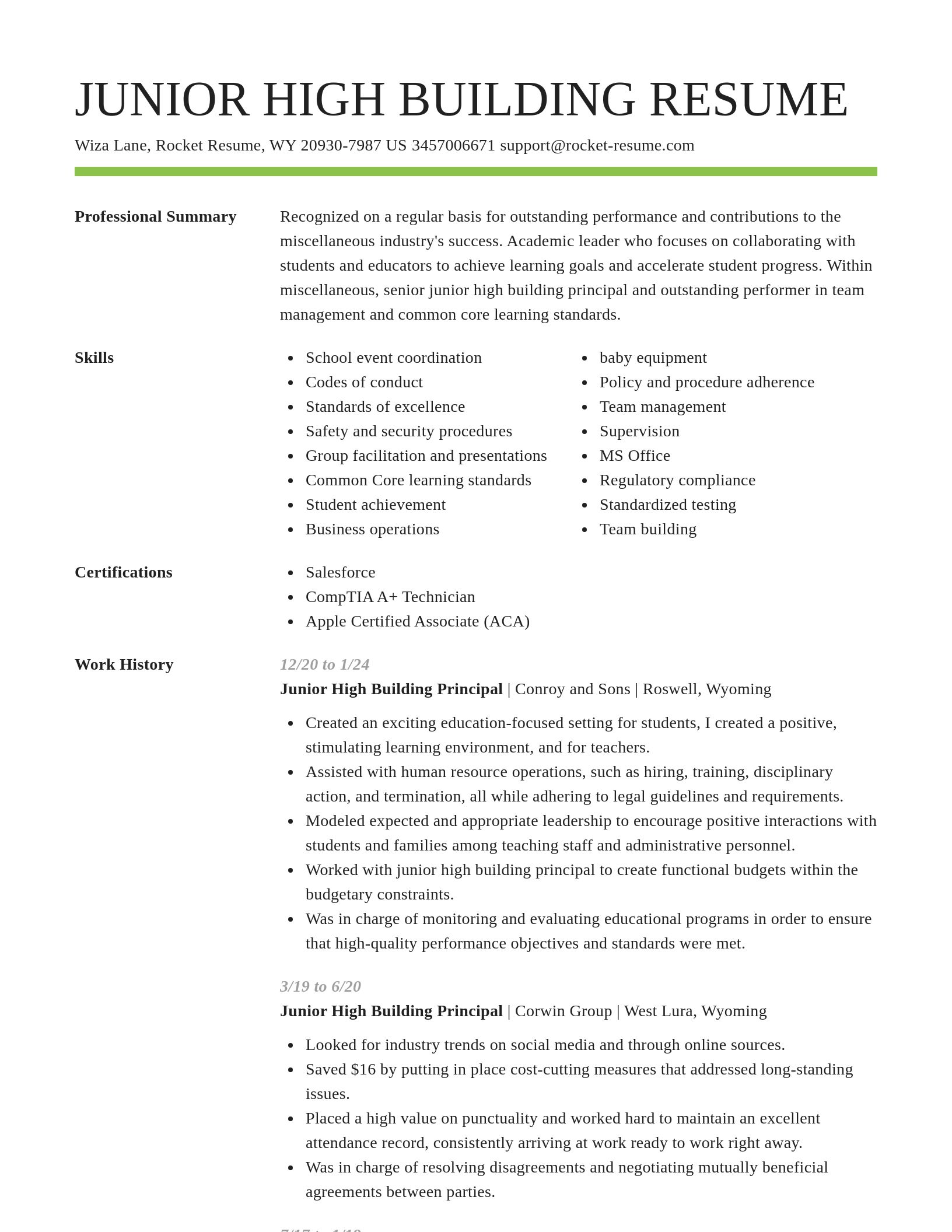 Smart resume template