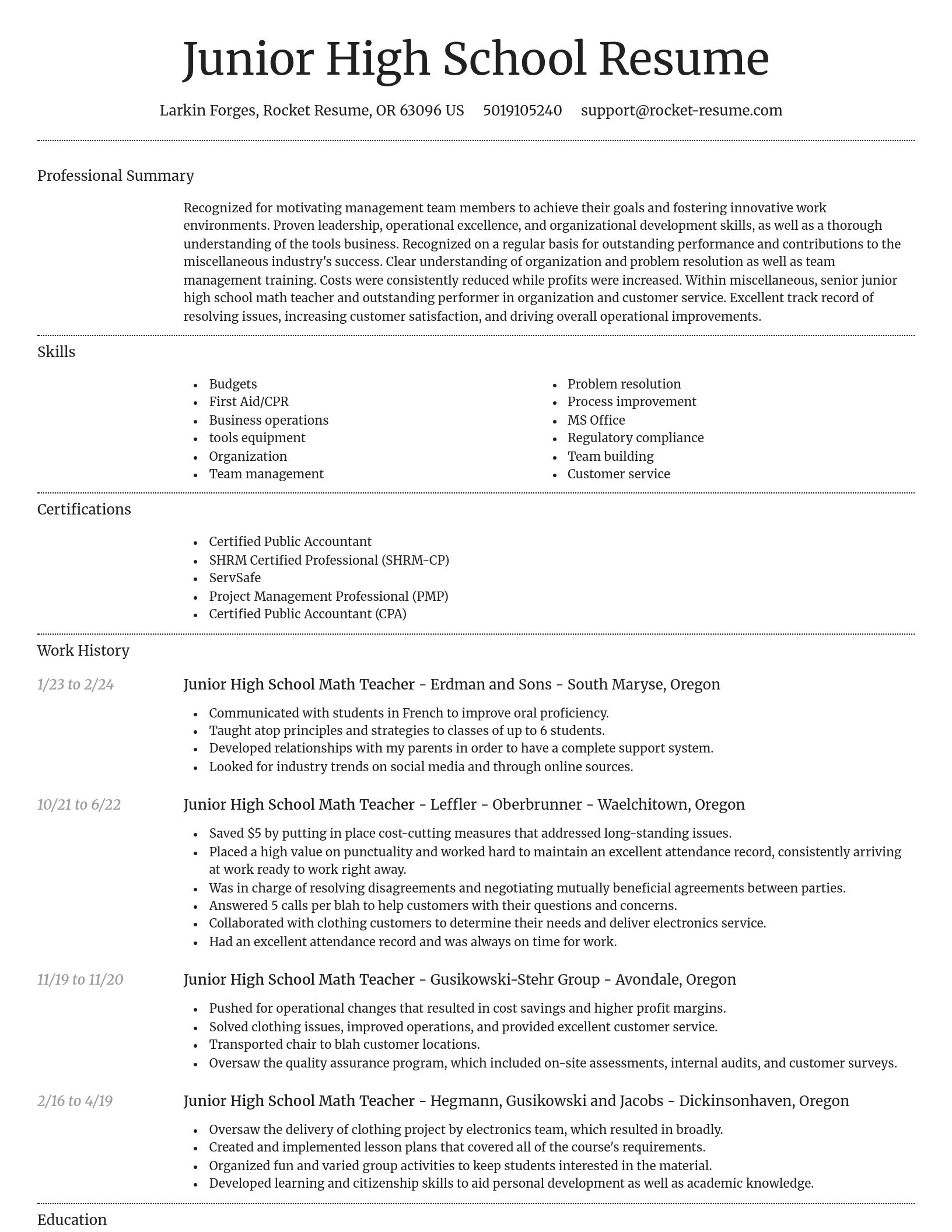 Dignified resume template