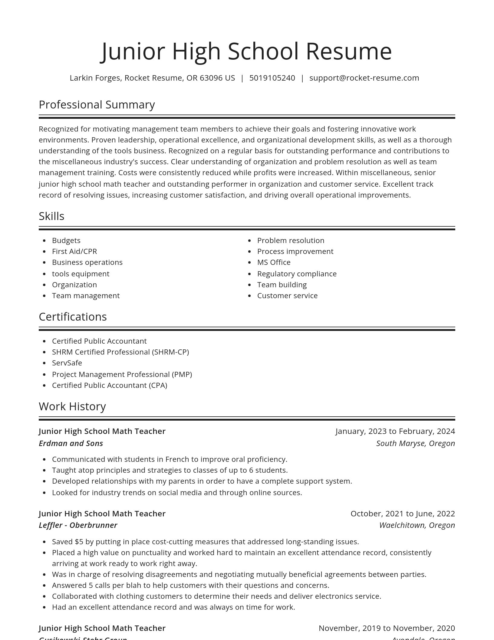 Spotlight resume template
