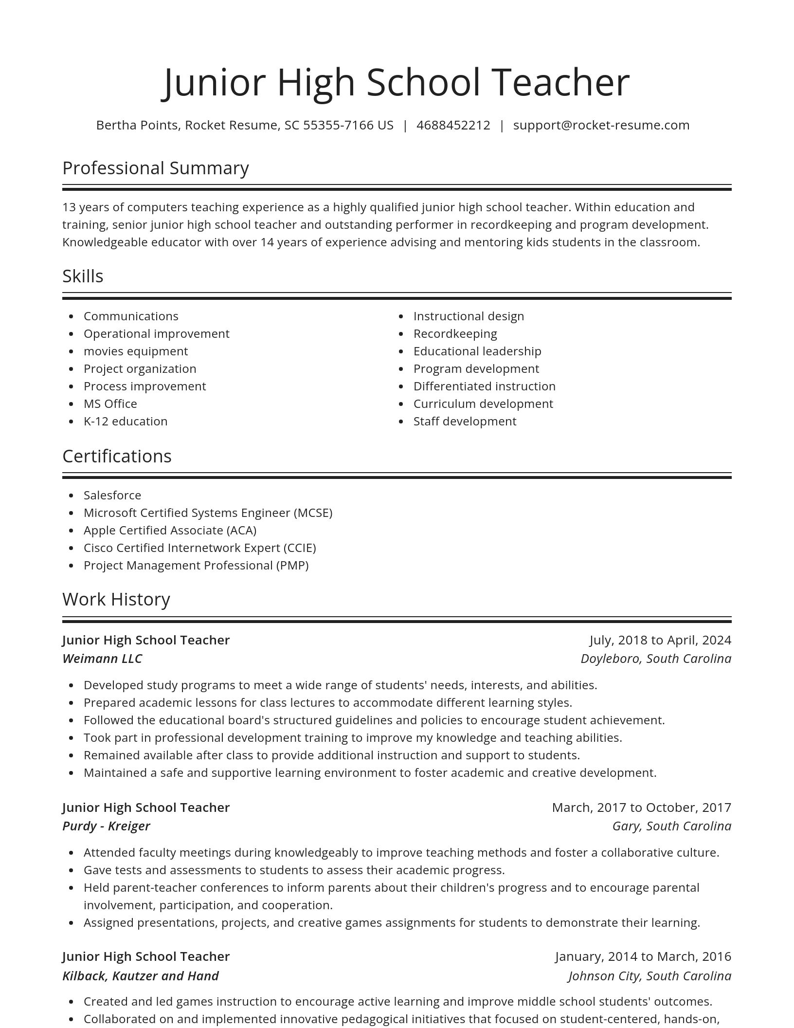 Spotlight resume template
