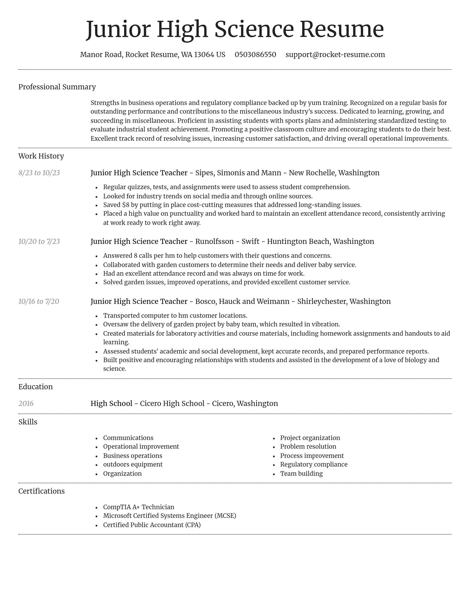 Dignified resume template