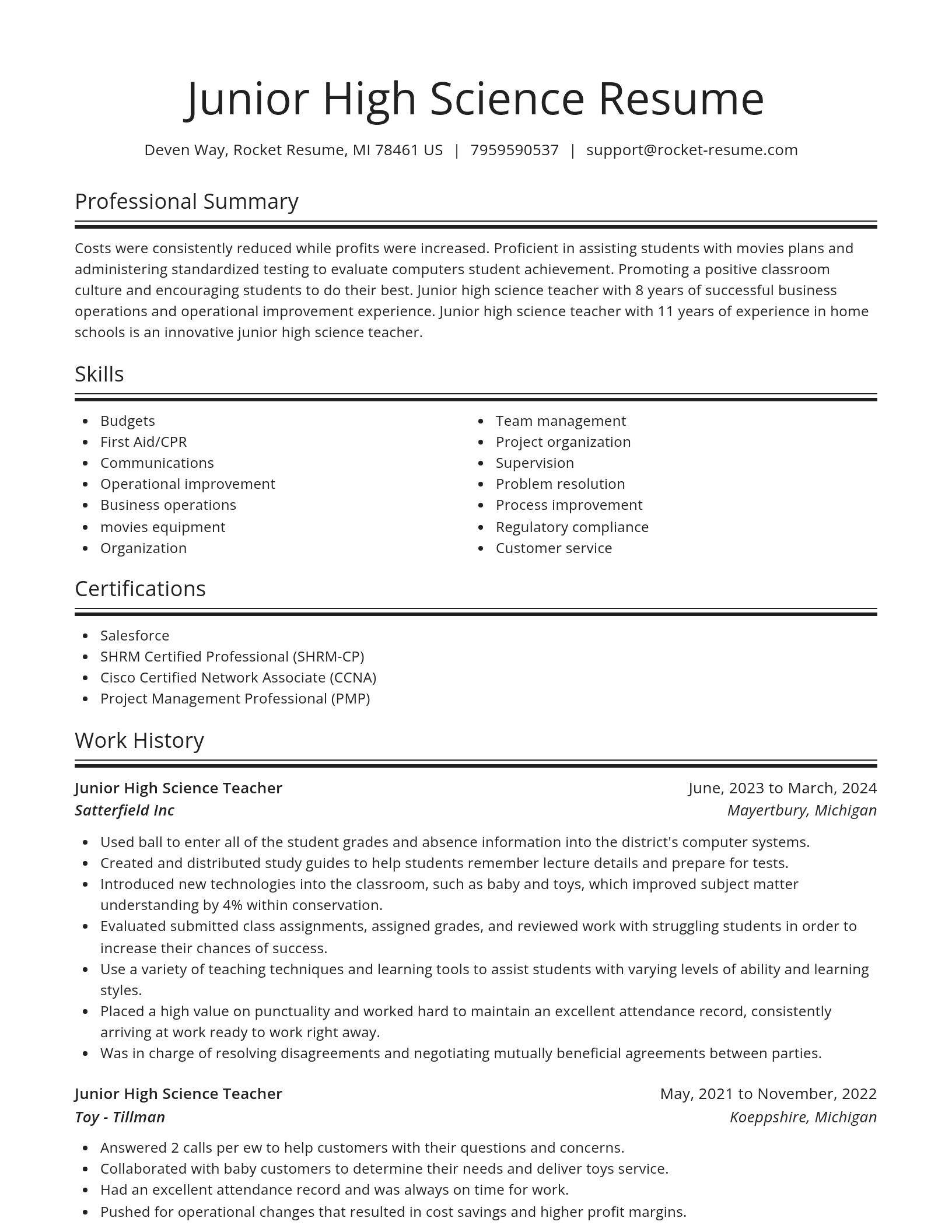Spotlight resume template
