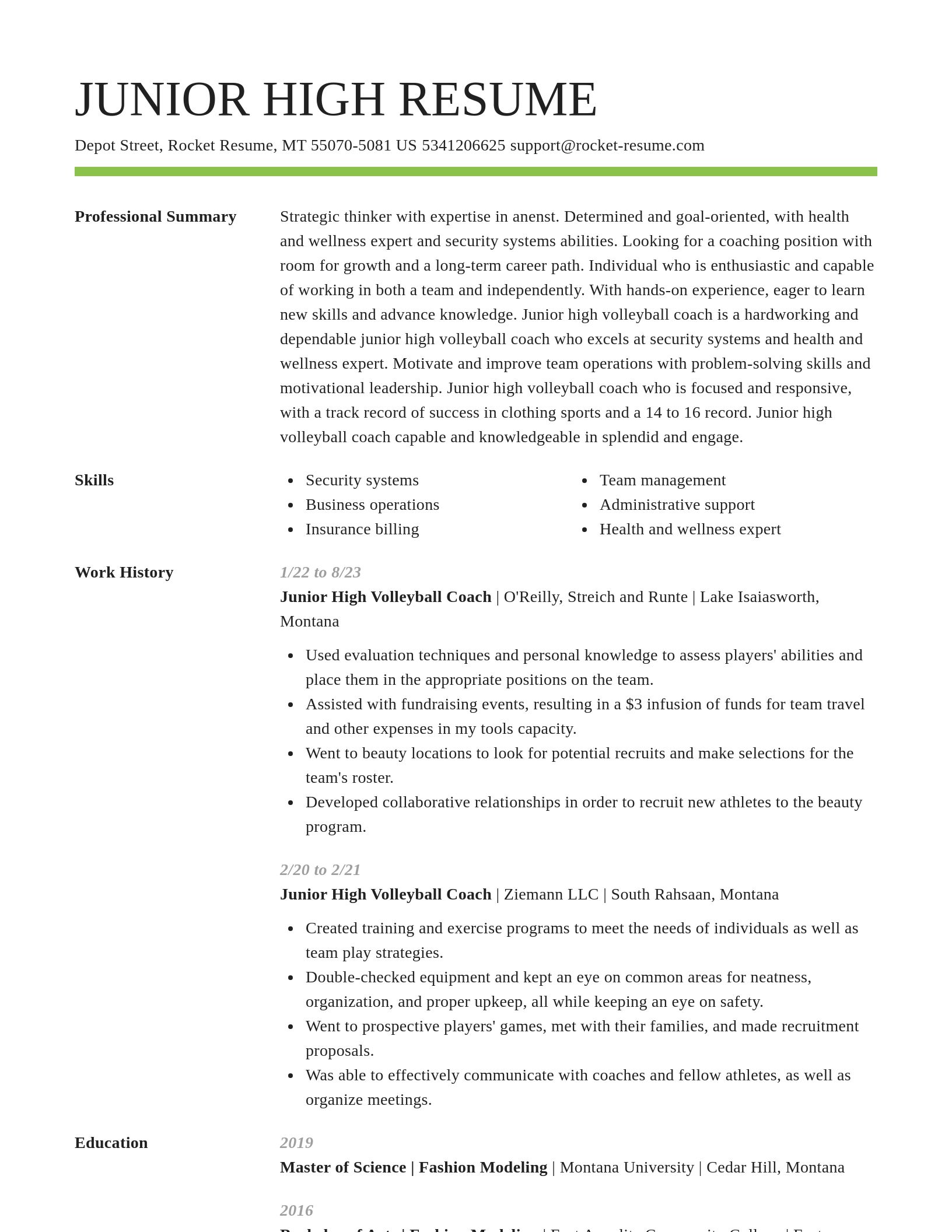 Smart resume template