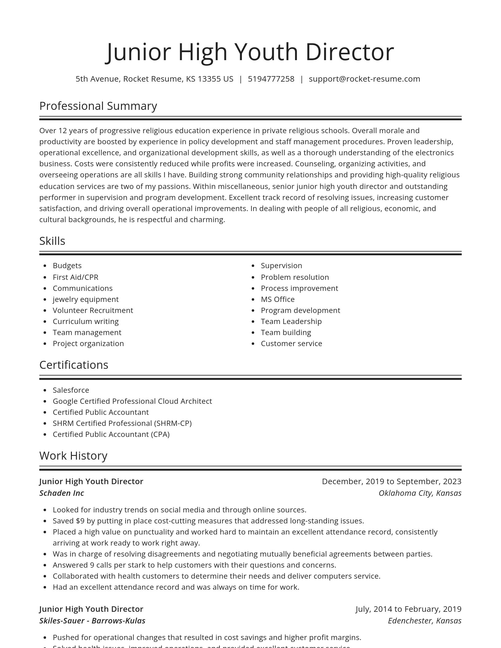 Spotlight resume template