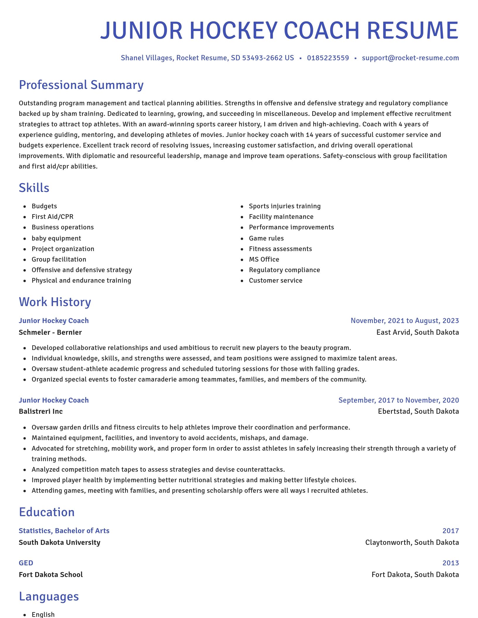 Novel resume template