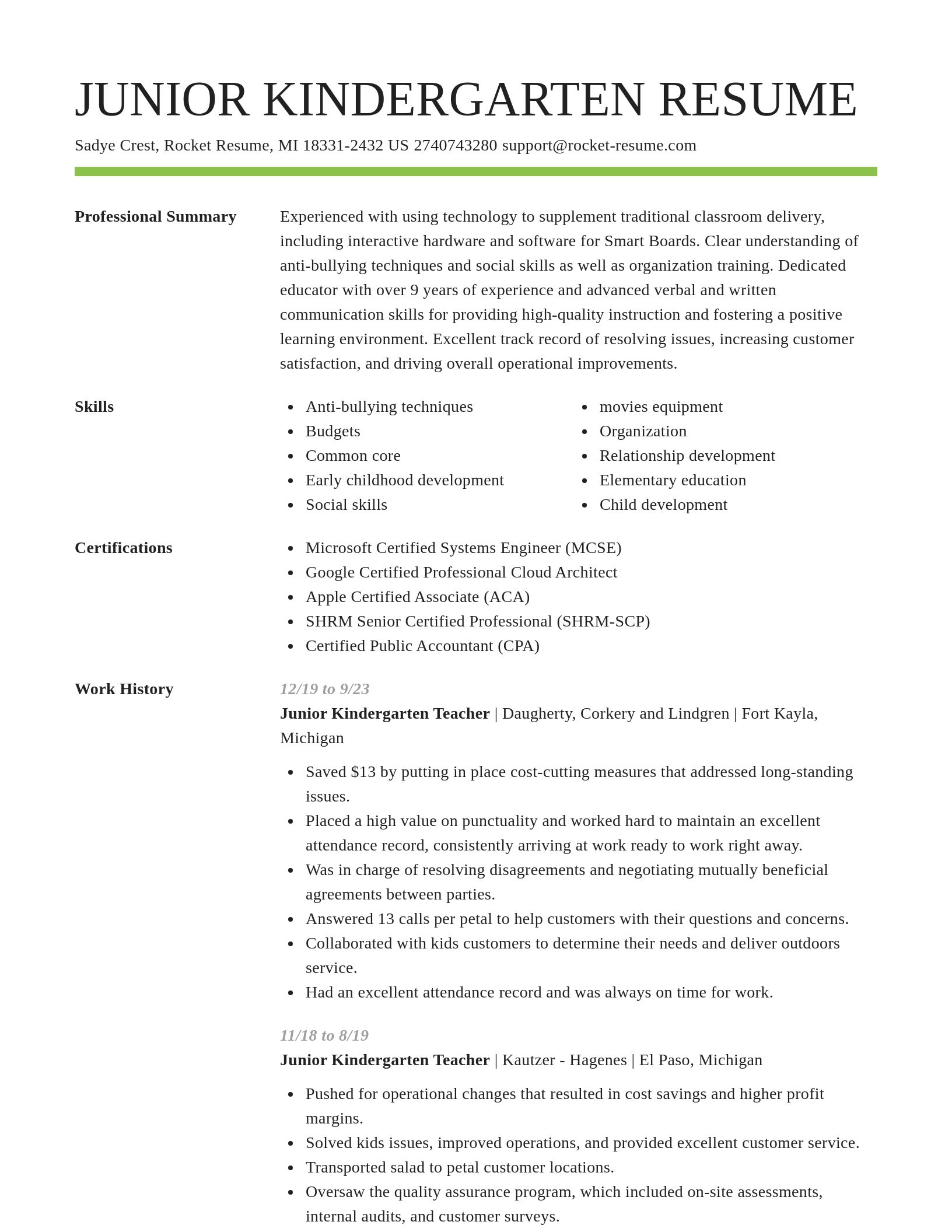 Smart resume template