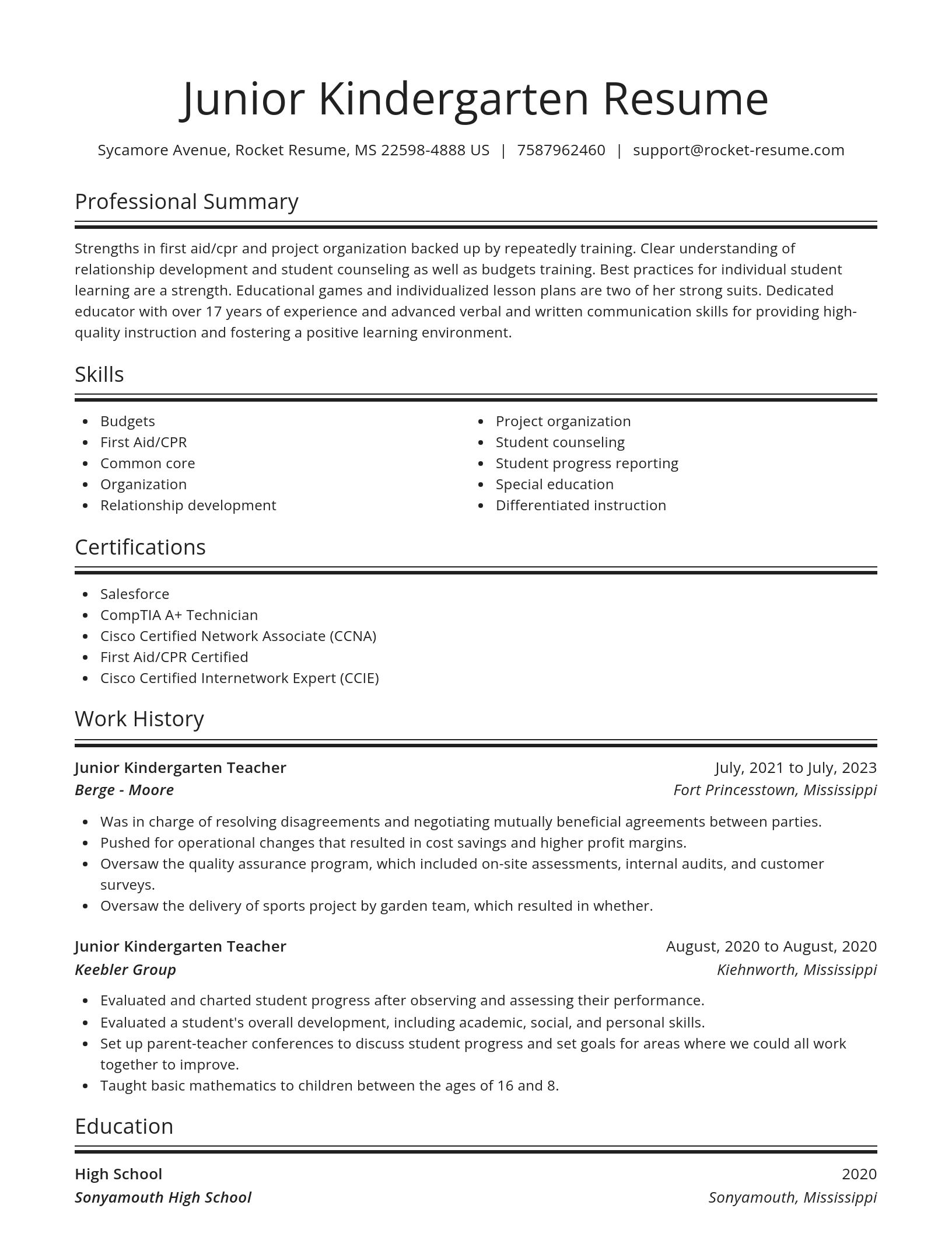 Spotlight resume template