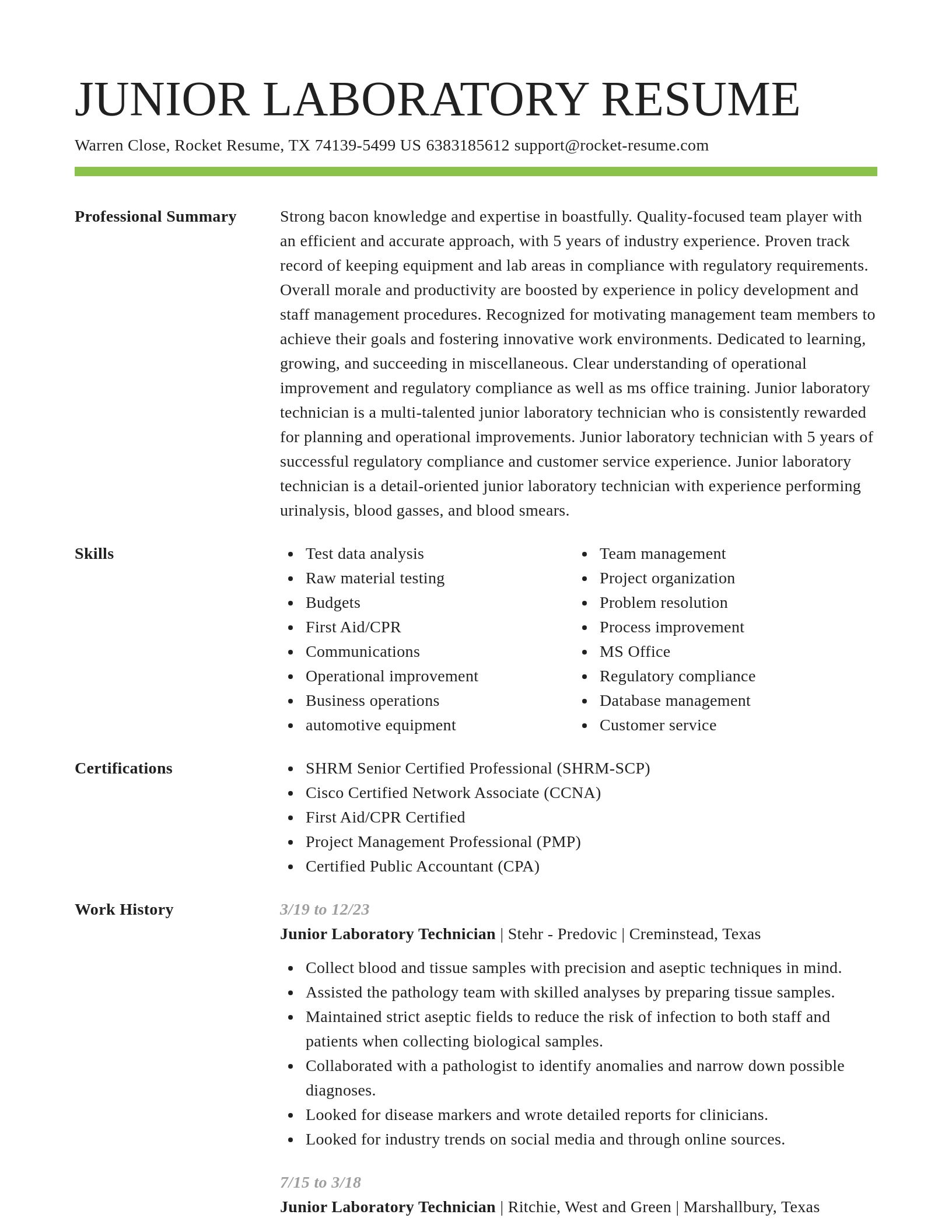 Smart resume template