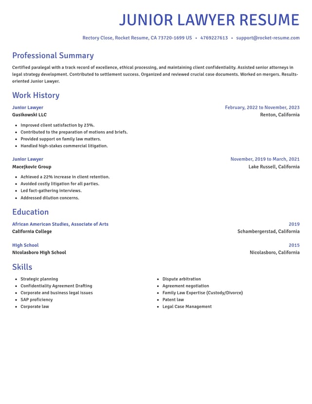 Novel resume template