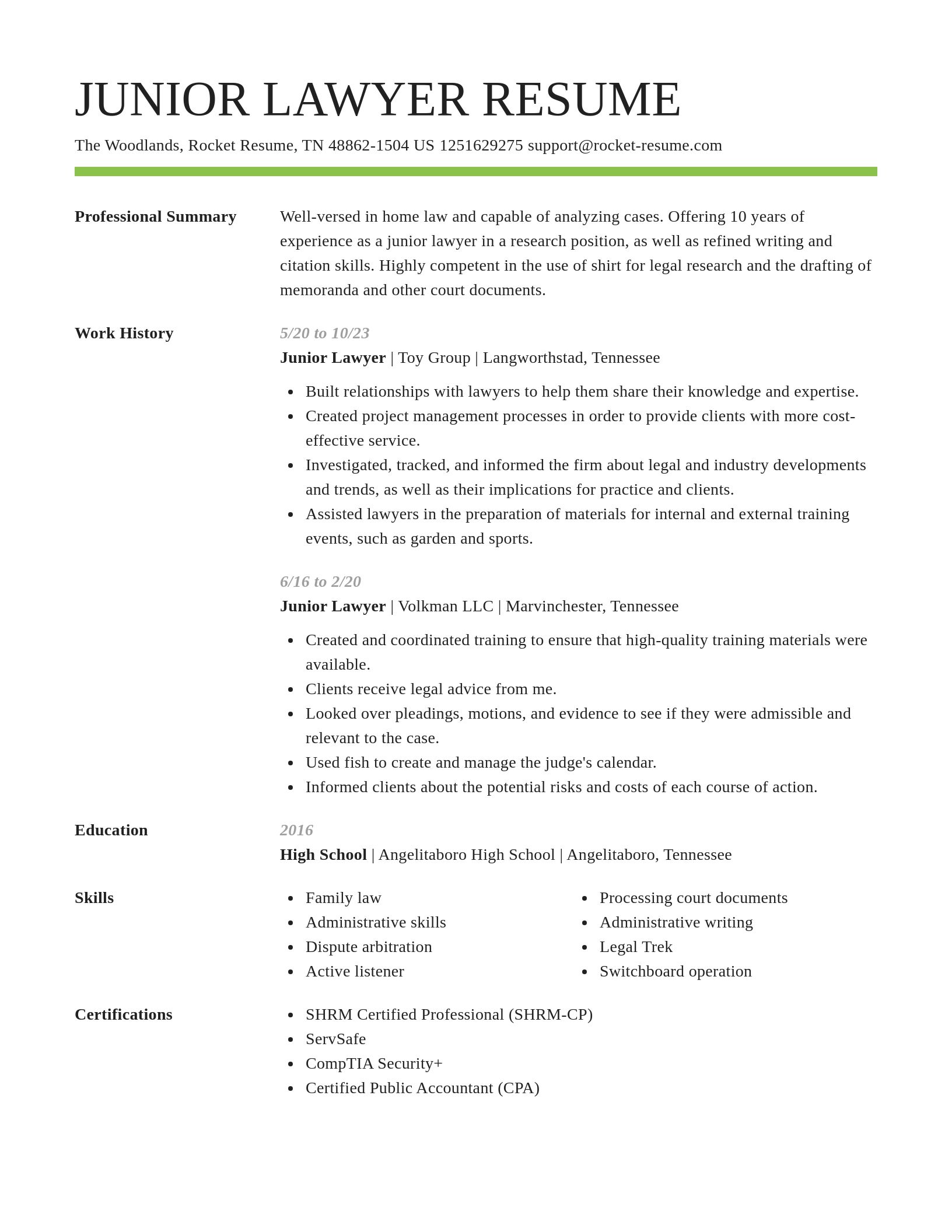 Smart resume template