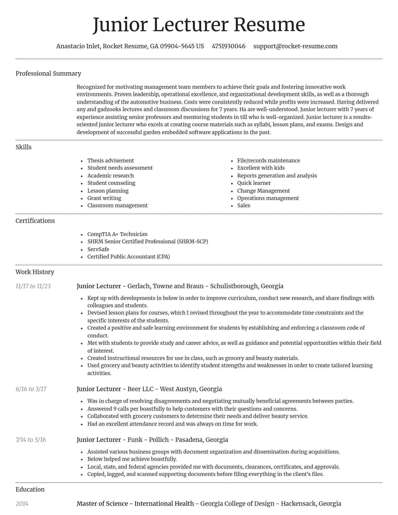 Dignified resume template