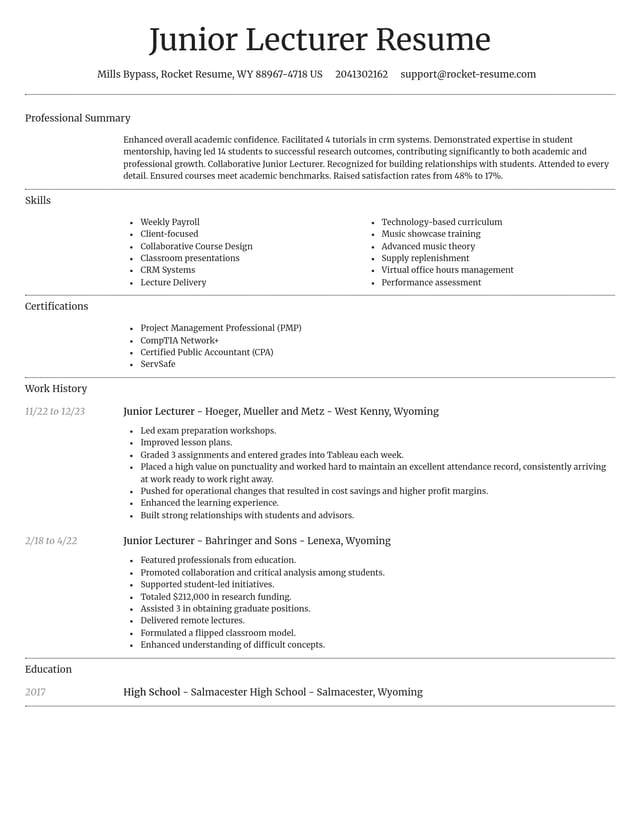 Dignified resume template