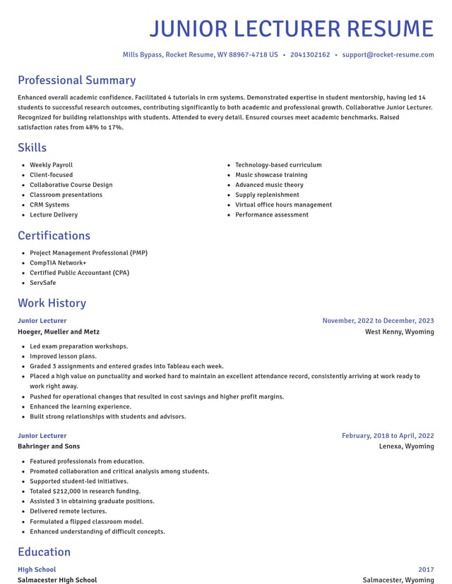 Novel resume template