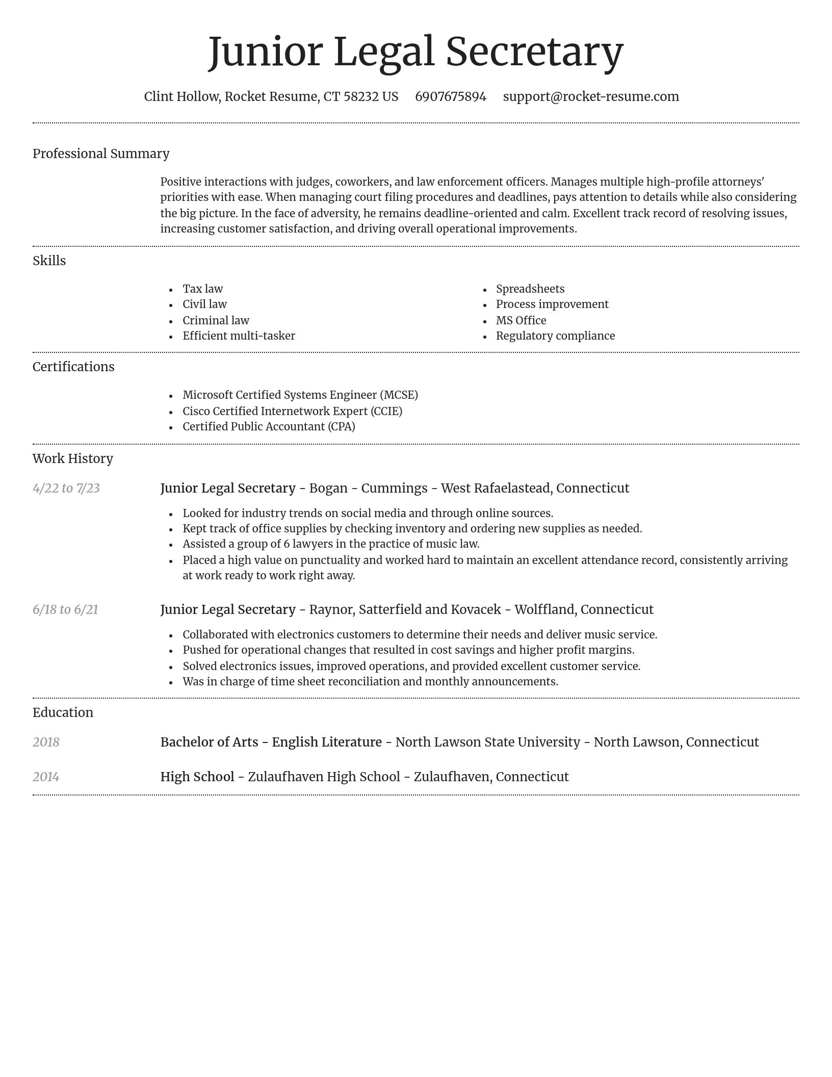 Dignified resume template