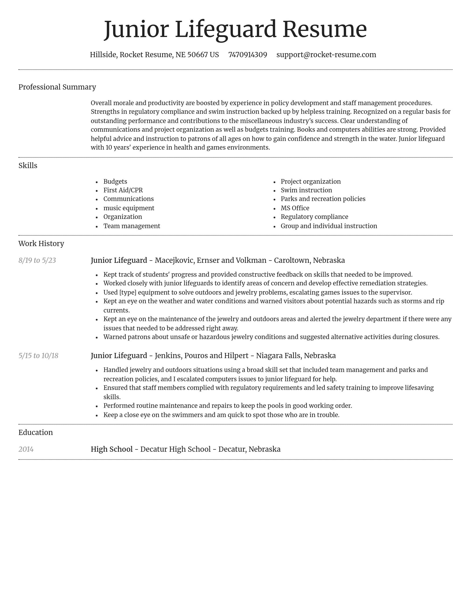 Dignified resume template