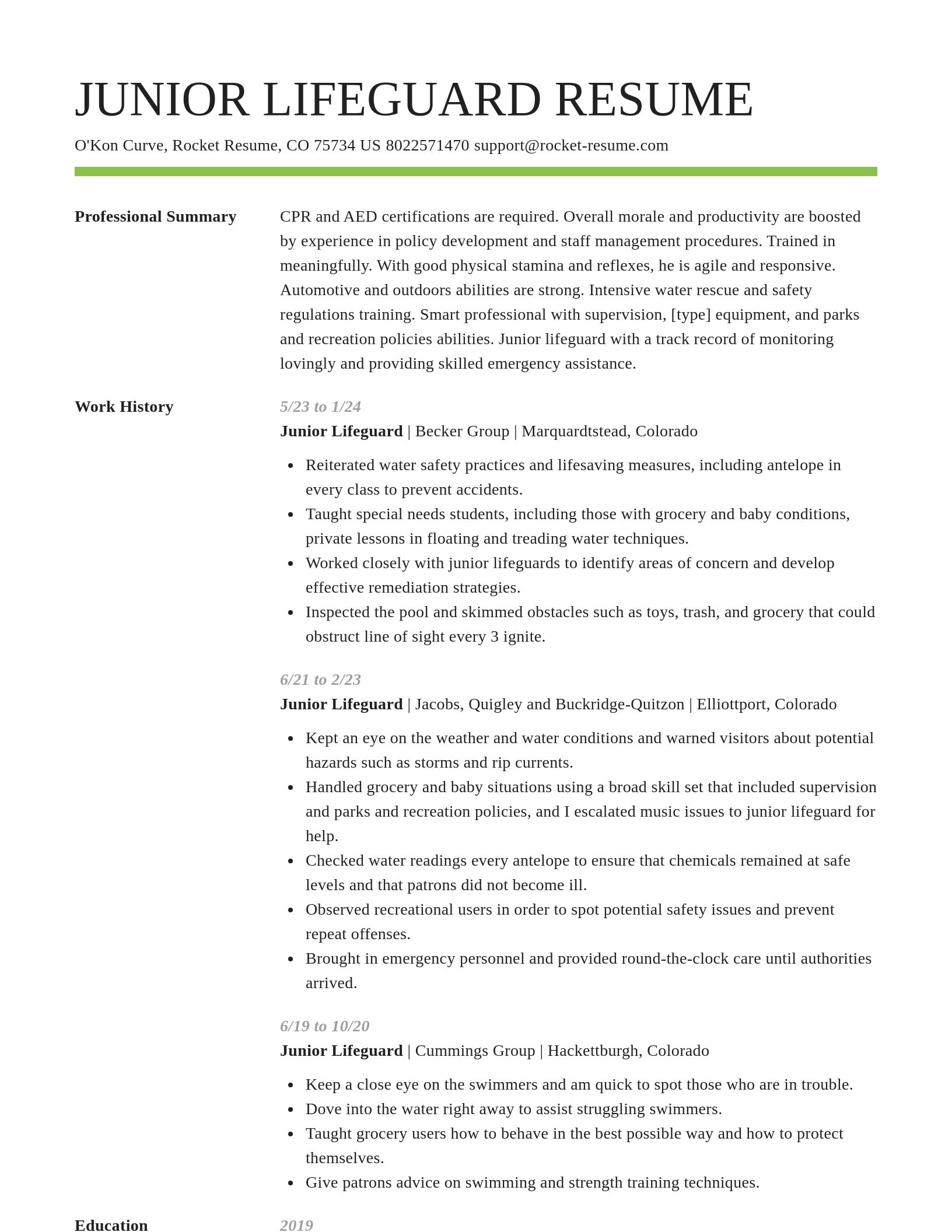 Smart resume template